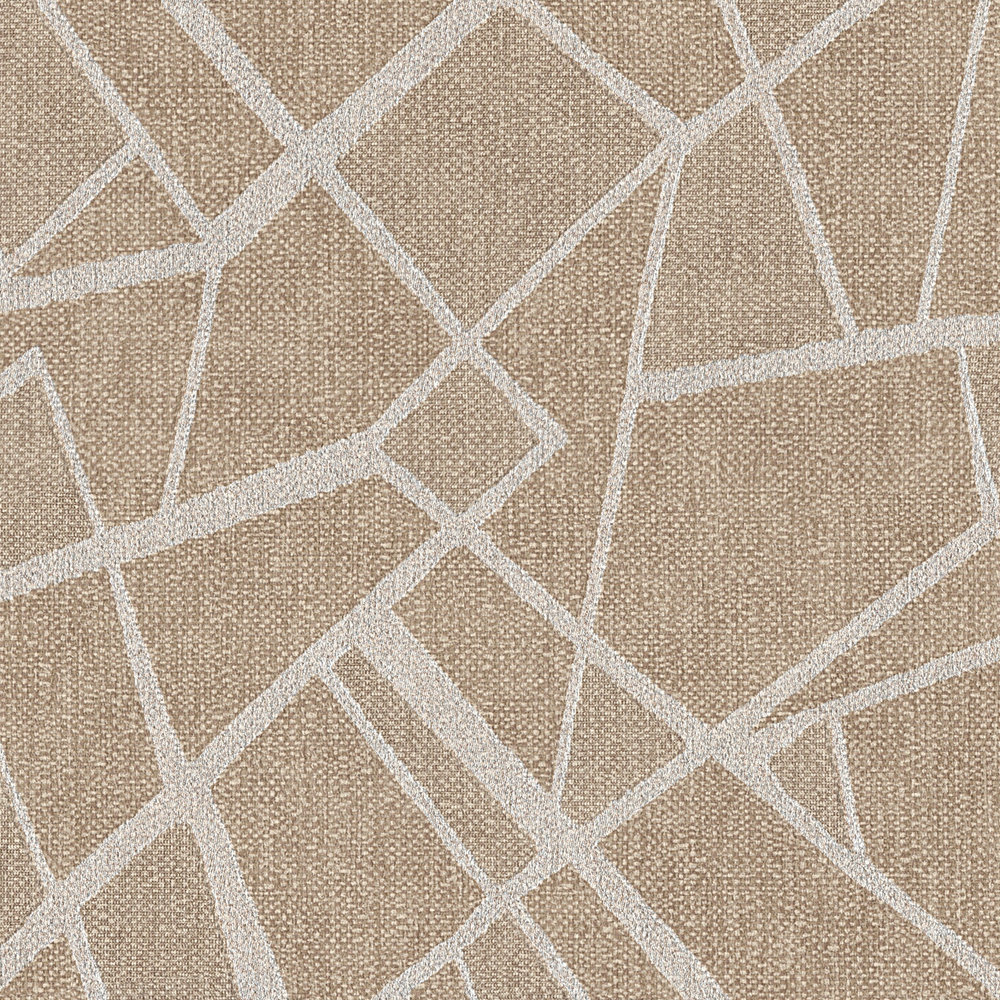             Wallpaper retro 50s line pattern with metallic effect - brown, metallic
        