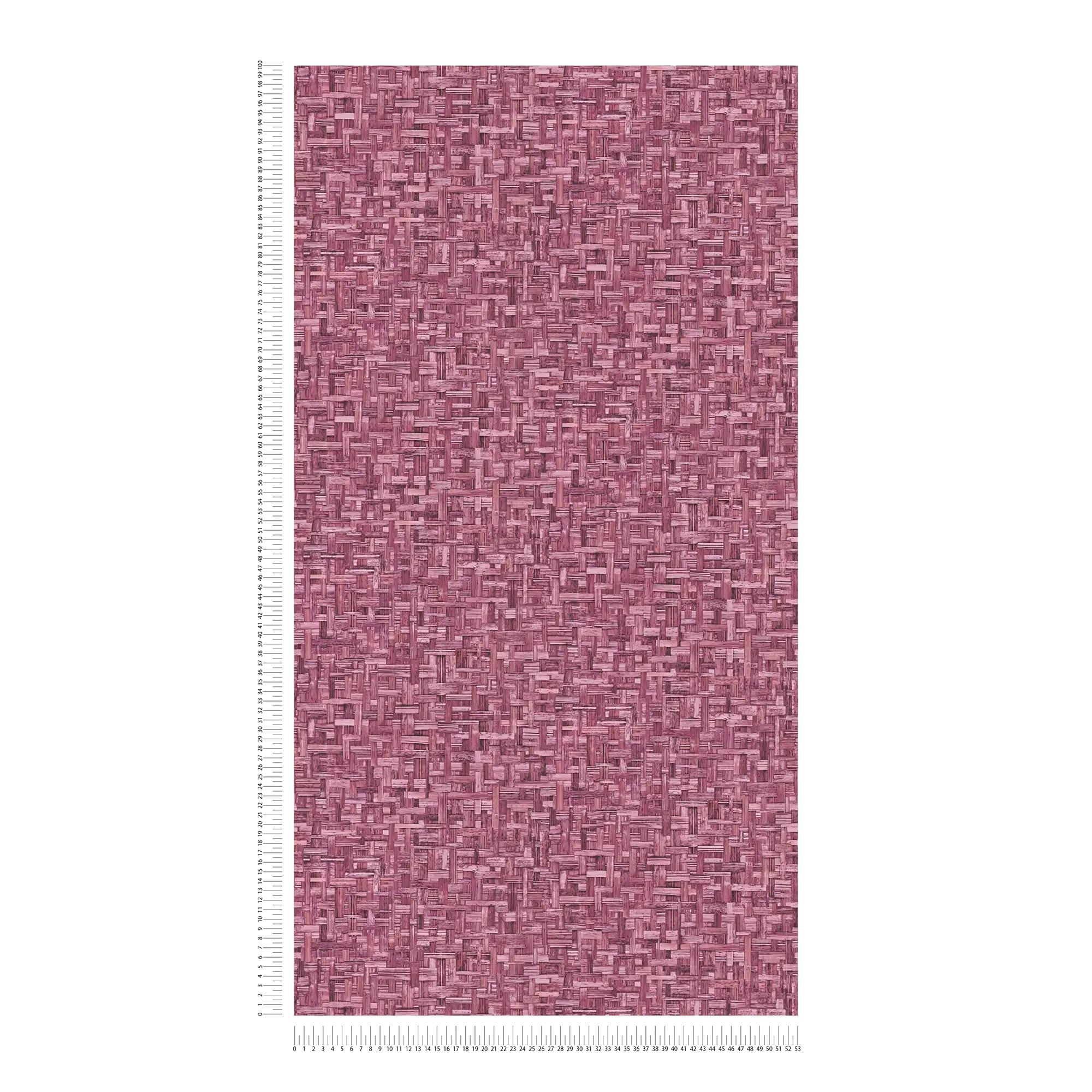             Carta da parati in tessuto non tessuto viola con motivo a treccia e design della struttura - rosa, rosso
        
