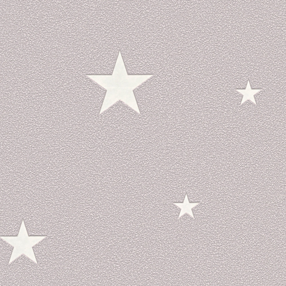             Glow effect nursery wallpaper with luminescent stars - taupe
        