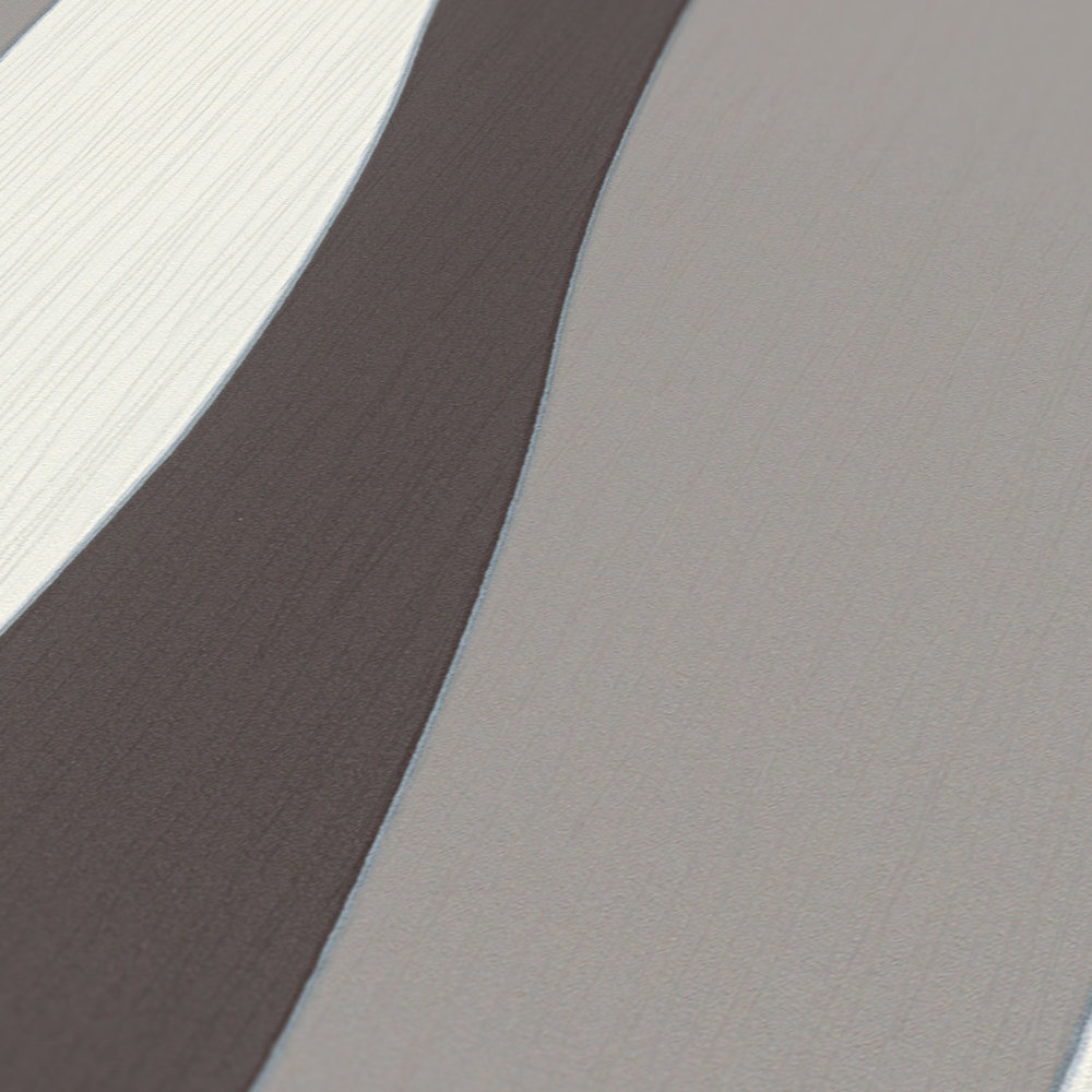             Papier peint Lignes Design avec effet métallique - crème, gris
        