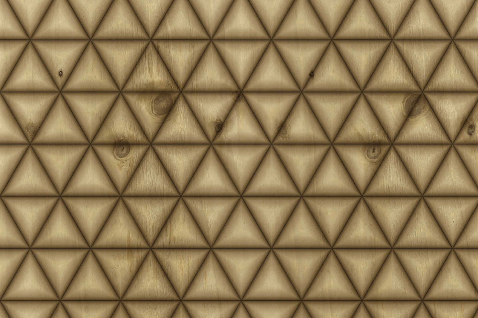             Tableau toile motif triangulaire géométrique aspect bois | marron, beige - 0,90 m x 0,60 m
        
