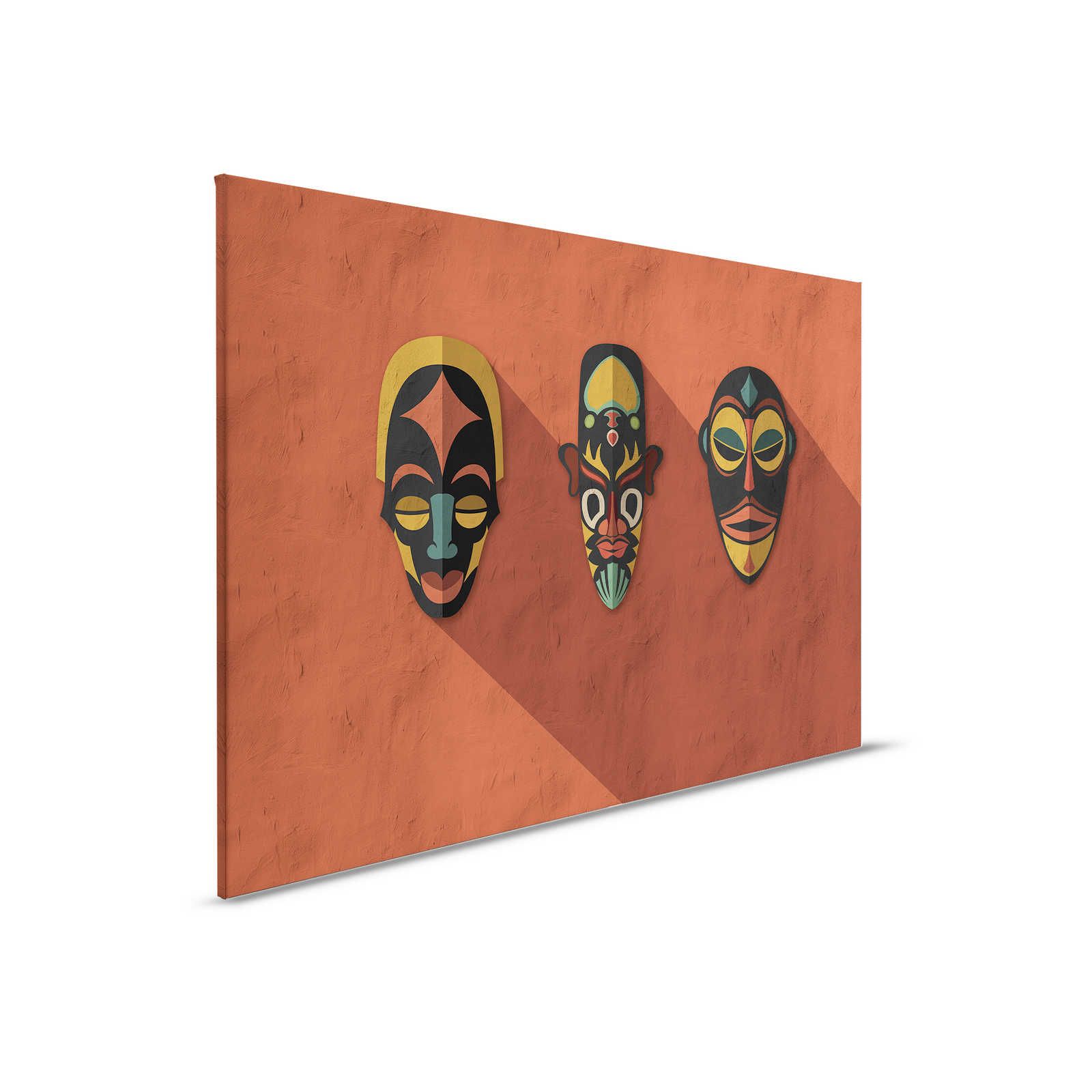         Zulu 2 - Canvas painting Terracotta Orange, Africa Masks Zulu Design - 0.90 m x 0.60 m
    