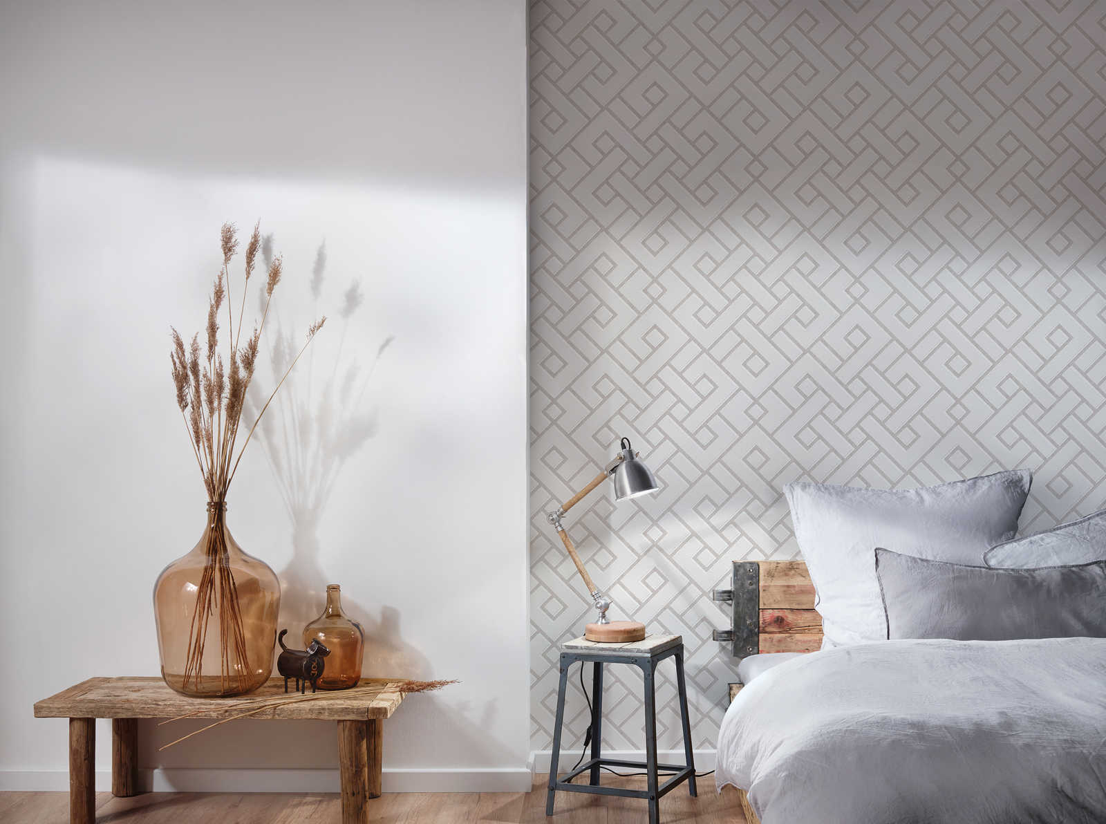             Non-woven wallpaper graphic design with 3D effect by MICHALSKY - cream, white
        