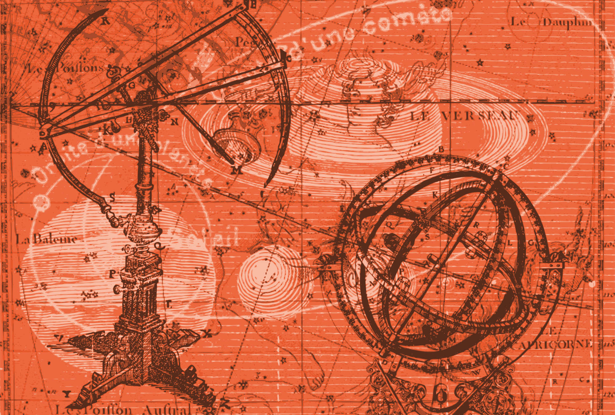             Astronomía - Papel pintado con diseño de mapa estelar vintage
        