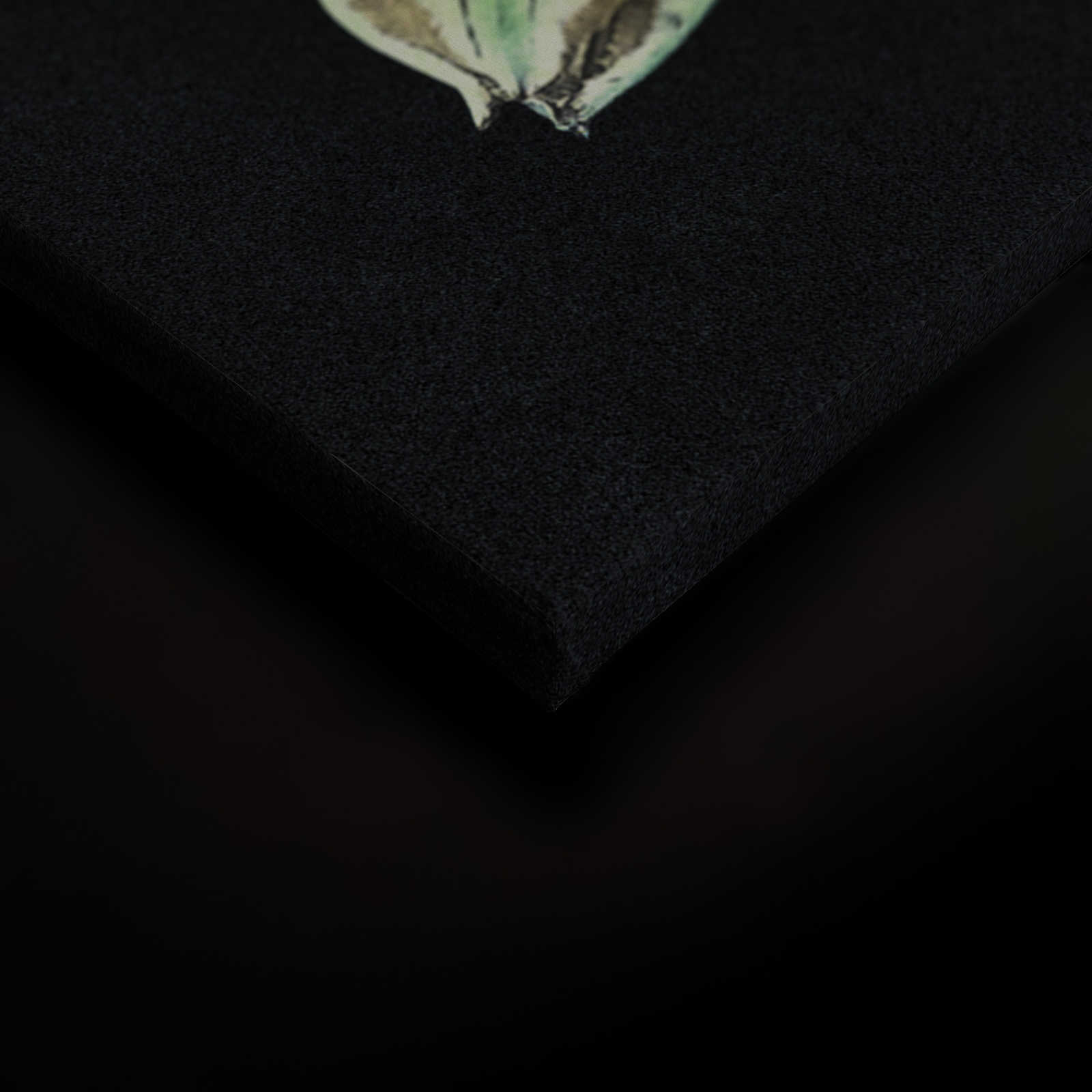             Drama queen 2 - Quadro su tela con bouquet e struttura in cartone di colore verde - 0,90 m x 0,60 m
        