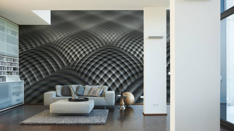             Mural de pared Diseño industrial con patrón de ondas en 3D
        