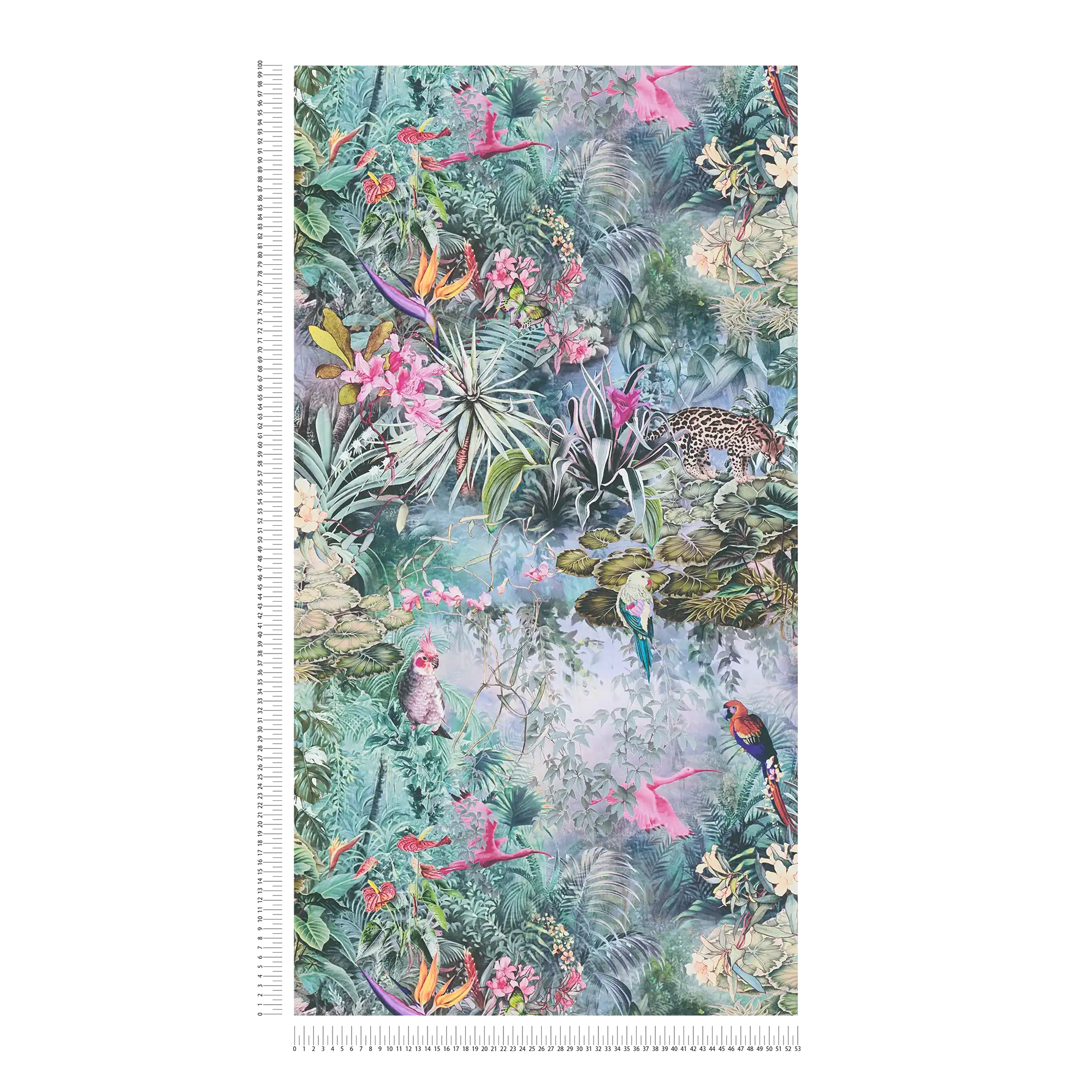             Jungle wallpaper animals & plants in watercolour look
        
