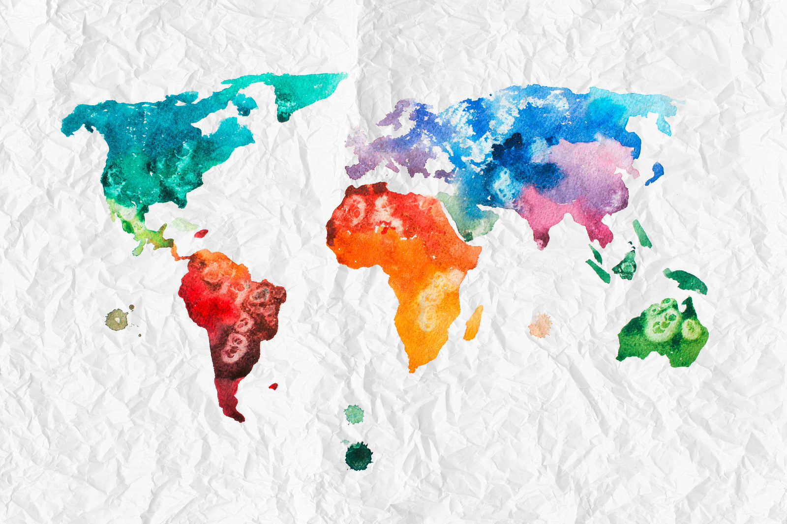             World Map Canvas Watercolour - 0.90 m x 0.60 m
        