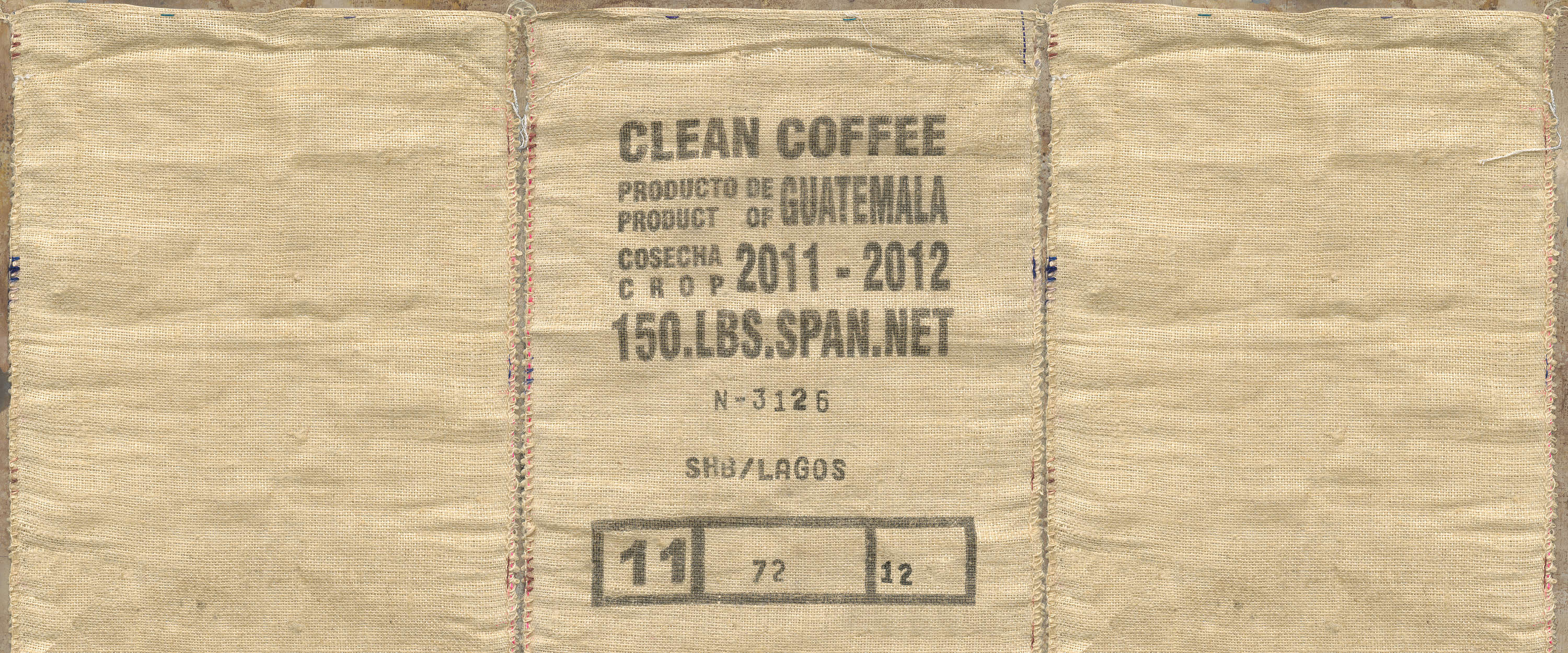             Papier peint panoramique avec détail d'un sac de café
        