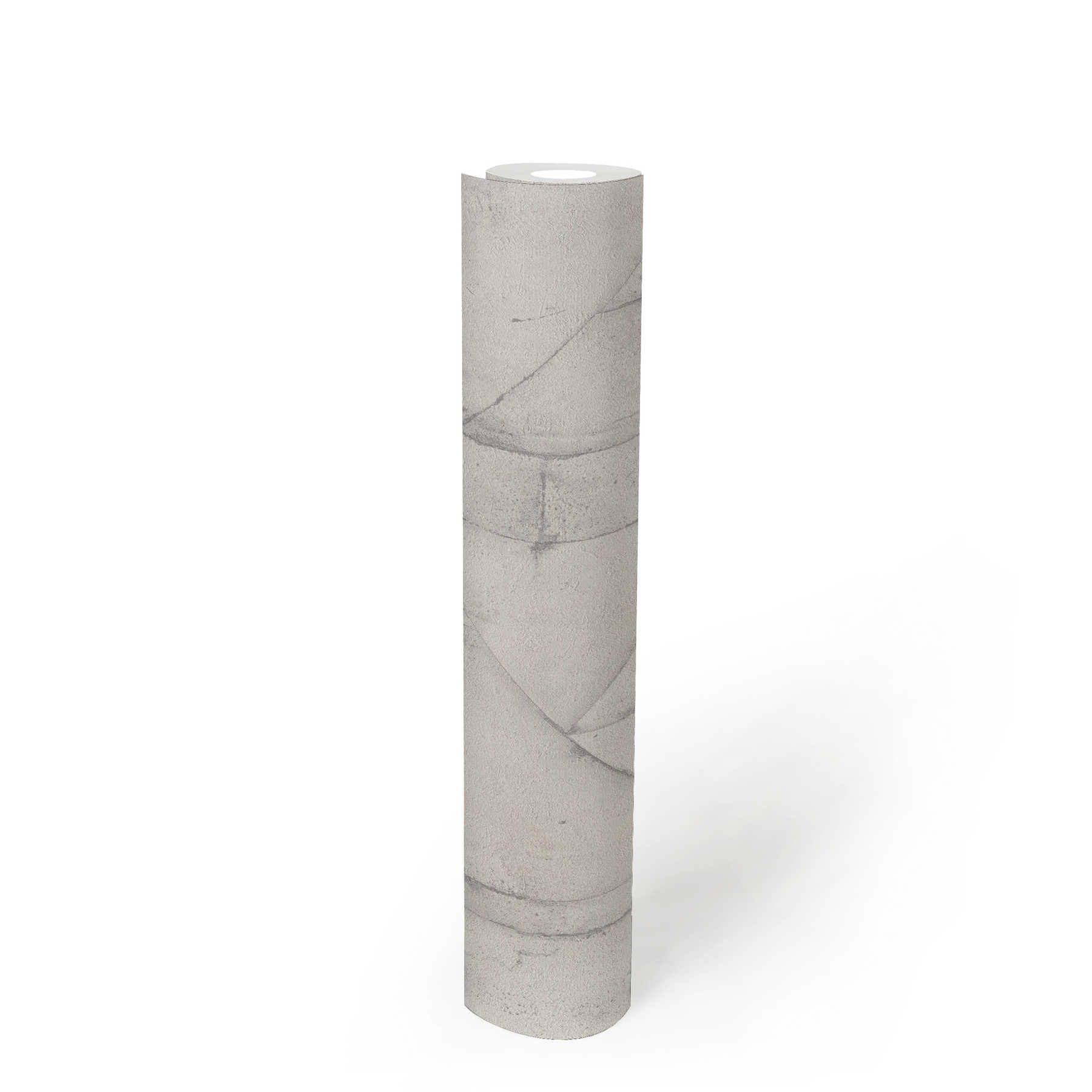             Patroonbehang beton used look & rustiek - grijs, wit
        