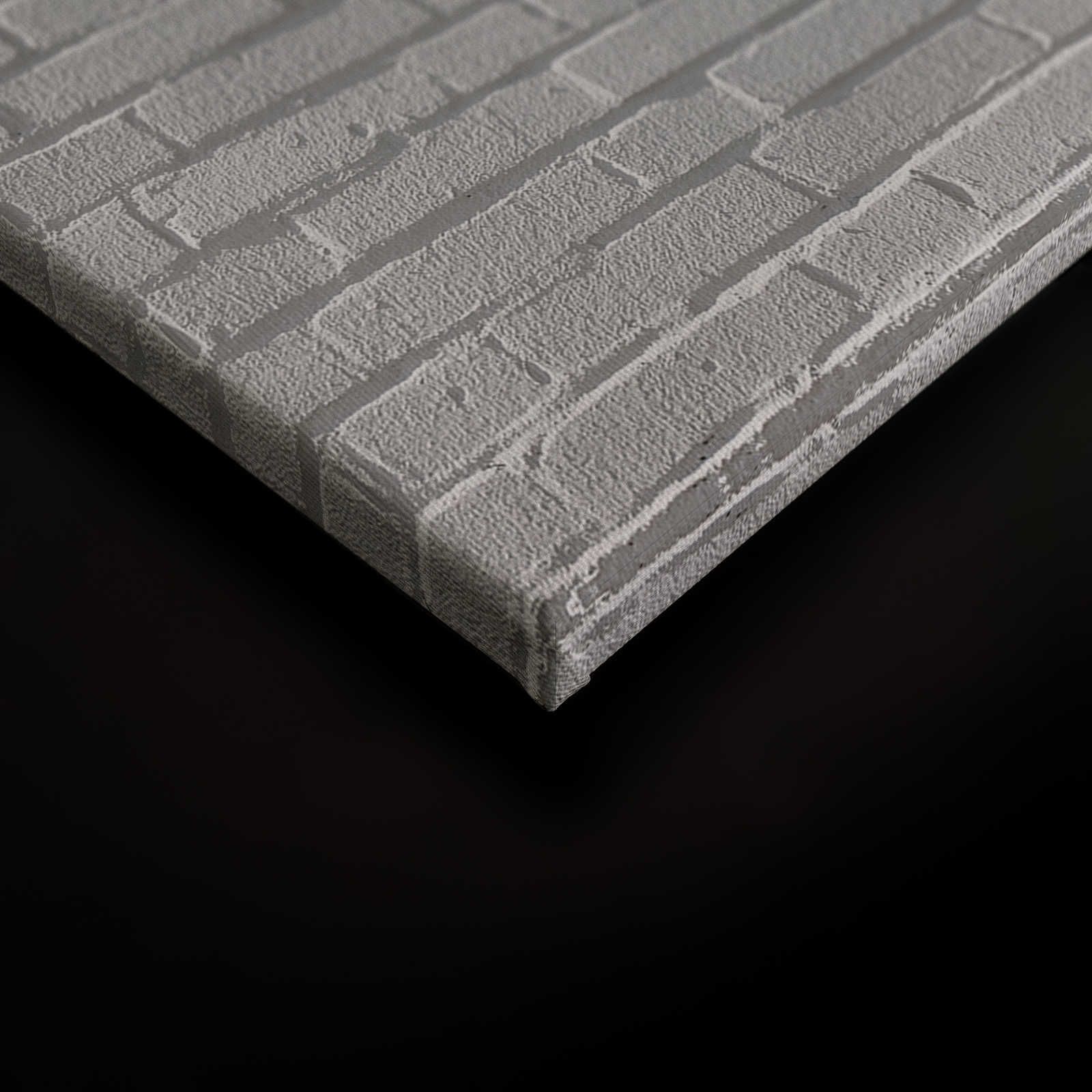             Quadro su tela con muro di mattoni grigi in 3D - 0,90 m x 0,60 m
        