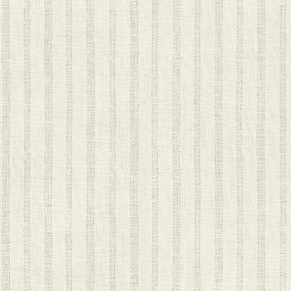             Papier peint intissé à rayures subtiles style maison de campagne - blanc, gris
        