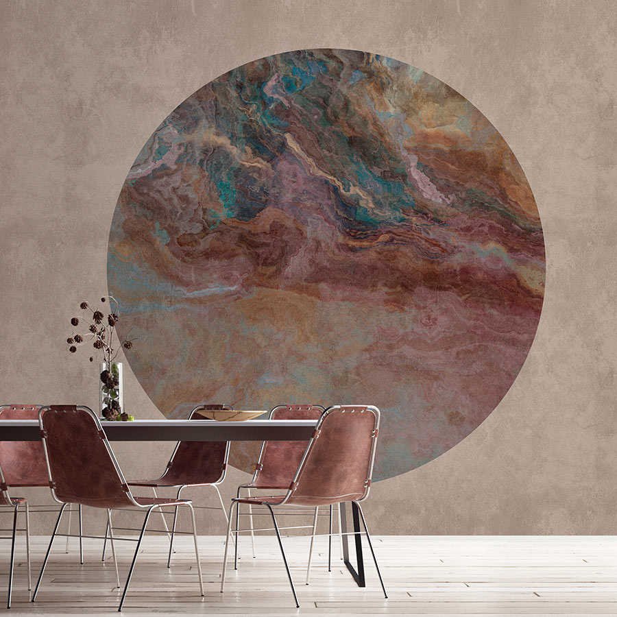         Jupiter 2 - mural colourful marble circle & plaster look
    