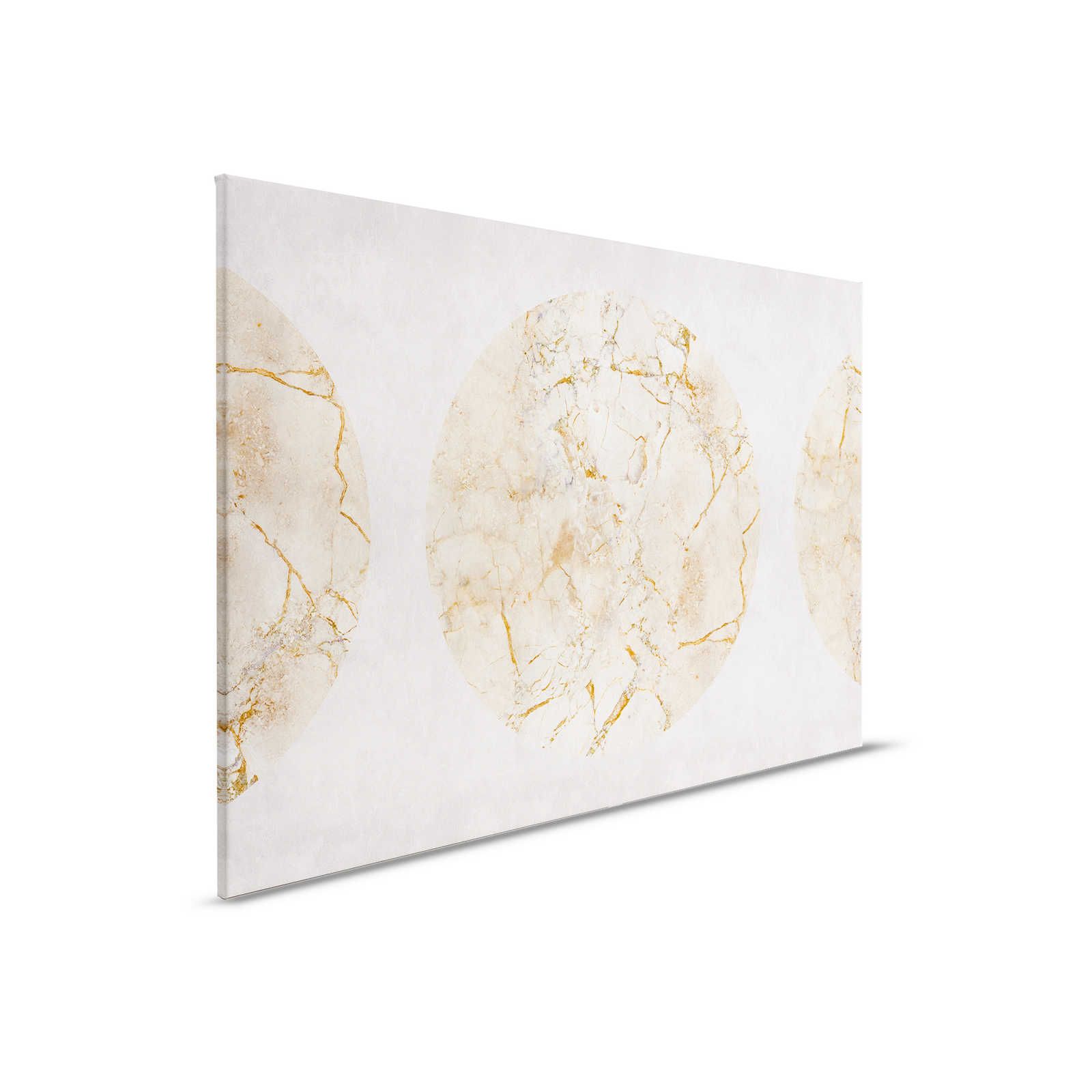         Venus 1 - Canvas painting golden marble with circle motif & plaster look - 0.90 m x 0.60 m
    