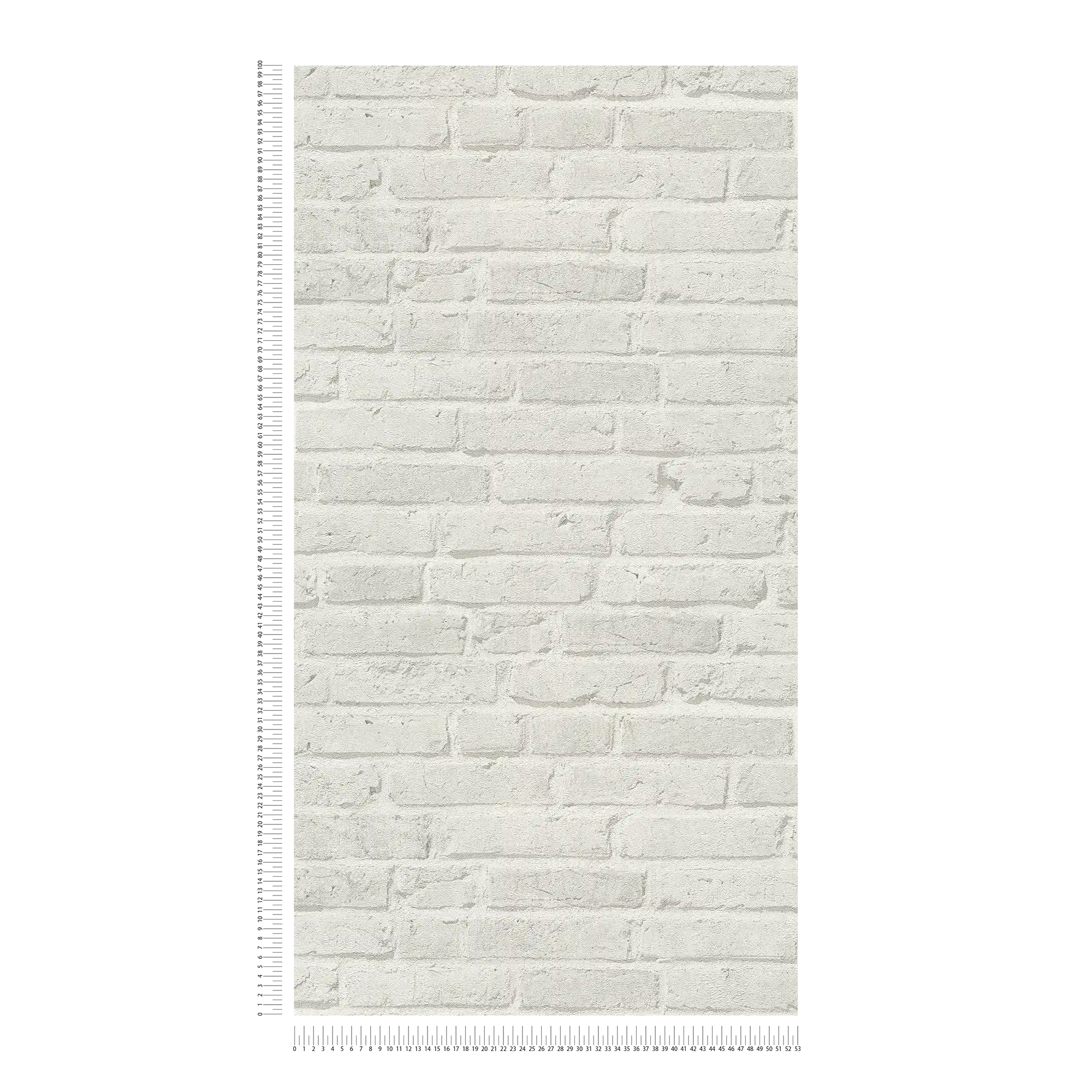             Papier peint brique avec effet de mur & motif structuré - Gris
        