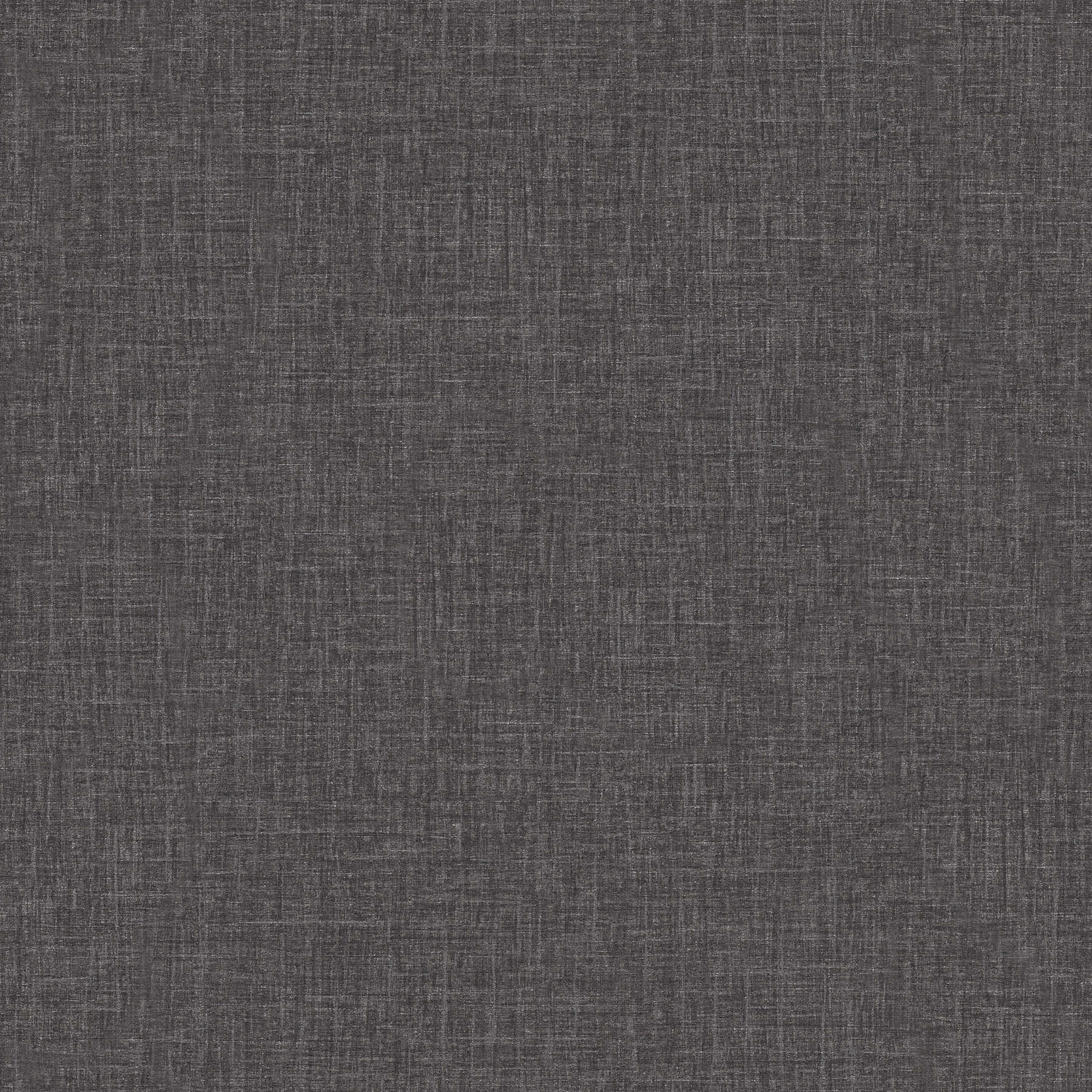 Plain wallpaper VERSACE in linen look with shimmer - black, grey
