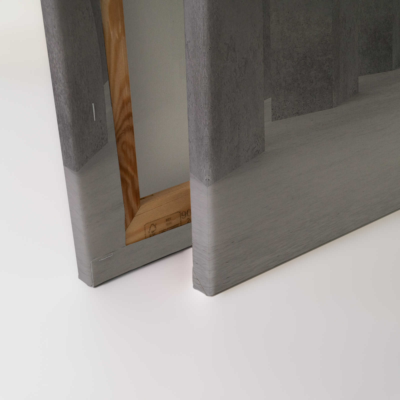             Tableau toile avec un espace 3D béton | gris - 0,90 m x 0,60 m
        