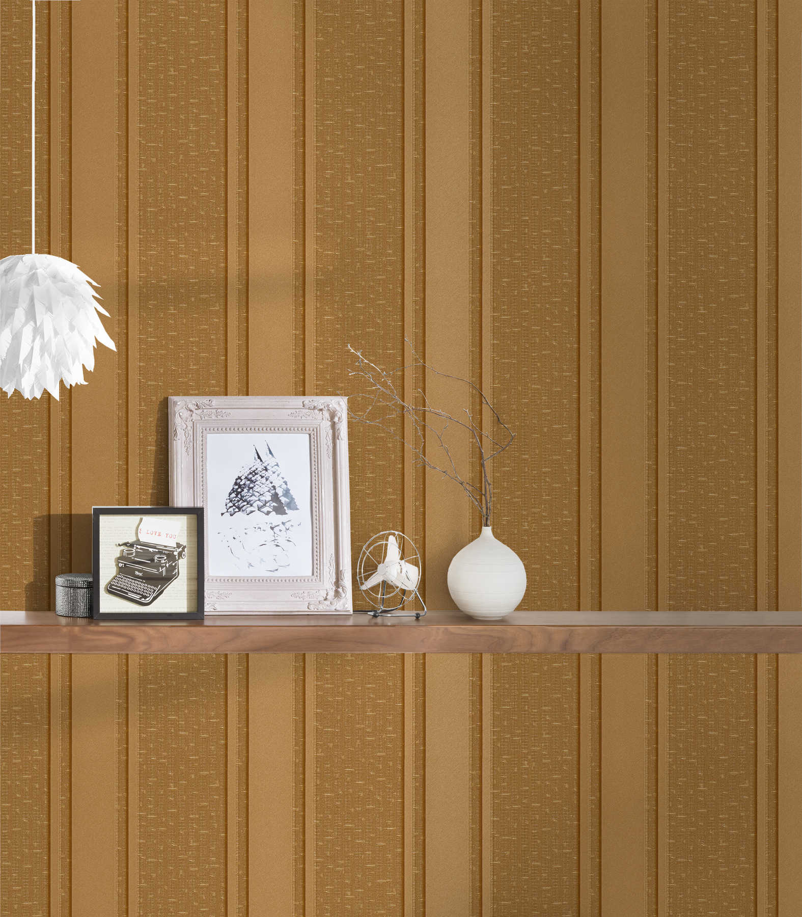             Designer wallpaper VERSACE golden stripes - metallic
        