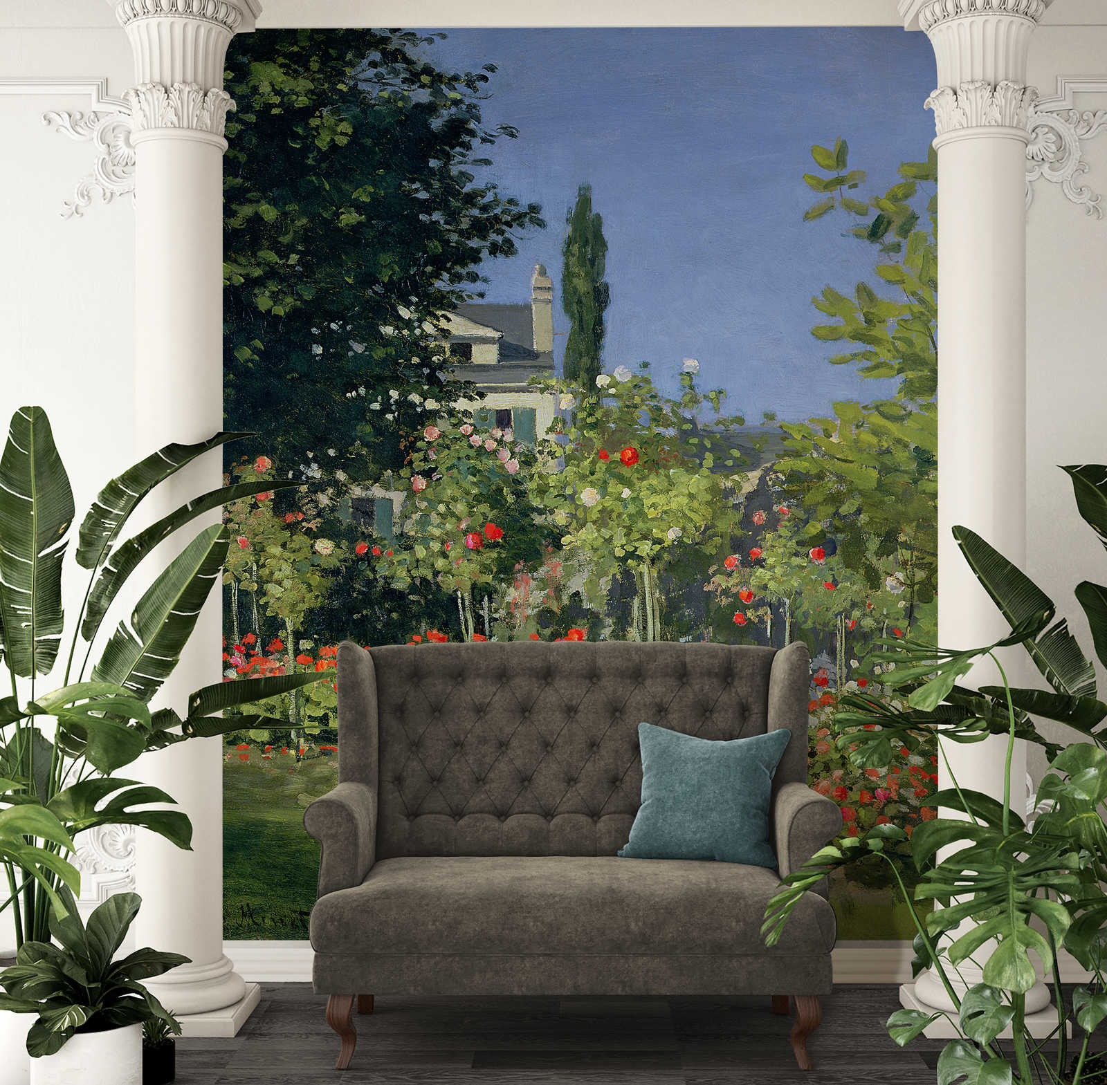             Papier peint panoramique "Jardin fleuri à SainteAdresse" de Claude Monet
        