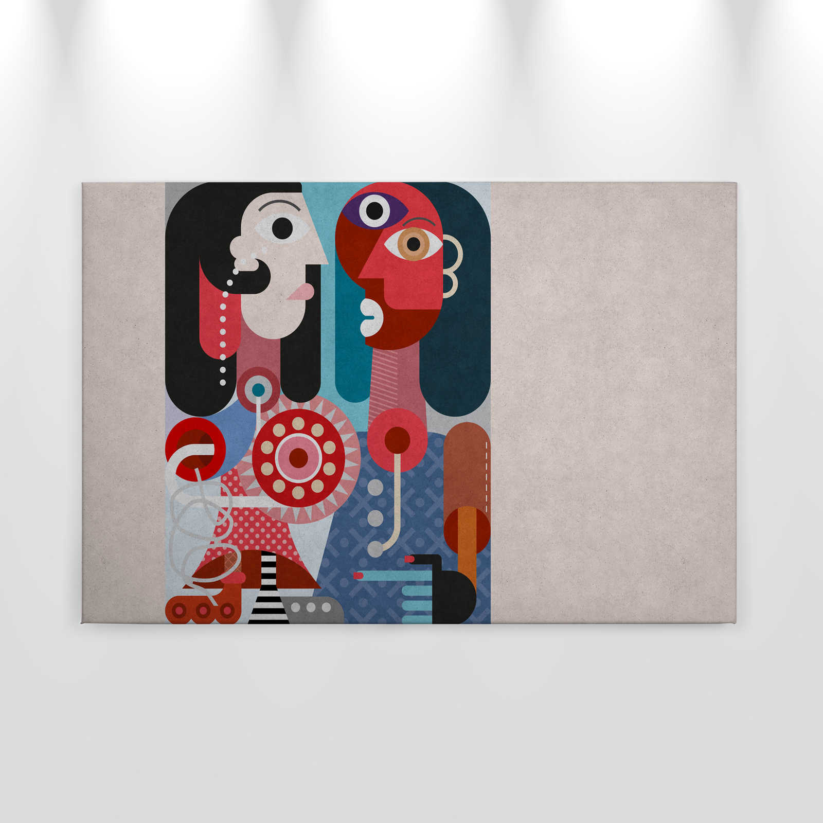             Couples 3 - Pop Art Couple toile en structure béton - 0,90 m x 0,60 m
        