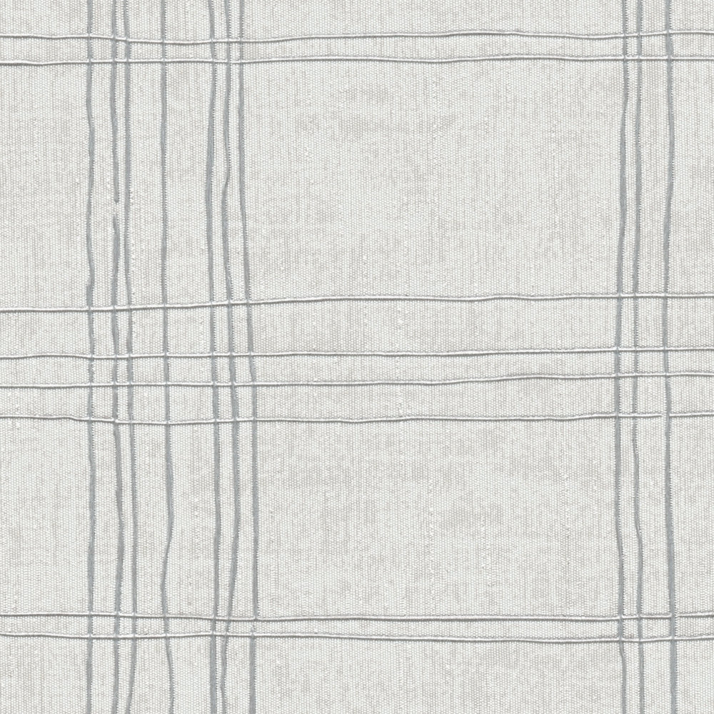             Carta da parati in tessuto non tessuto foderato con effetto metallizzato e motivo a quadri - grigio, metallizzato, bianco
        