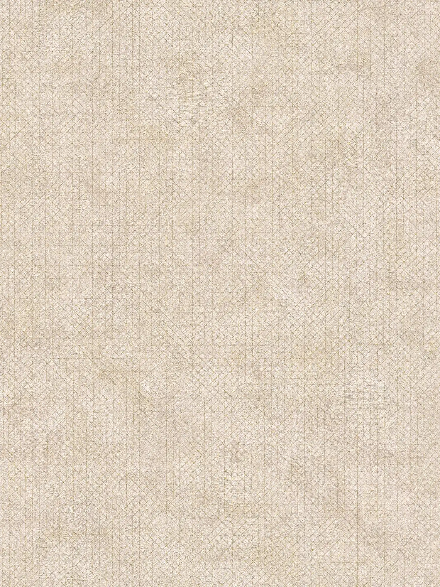 Wallpaper cream-beige with metallic texture pattern
