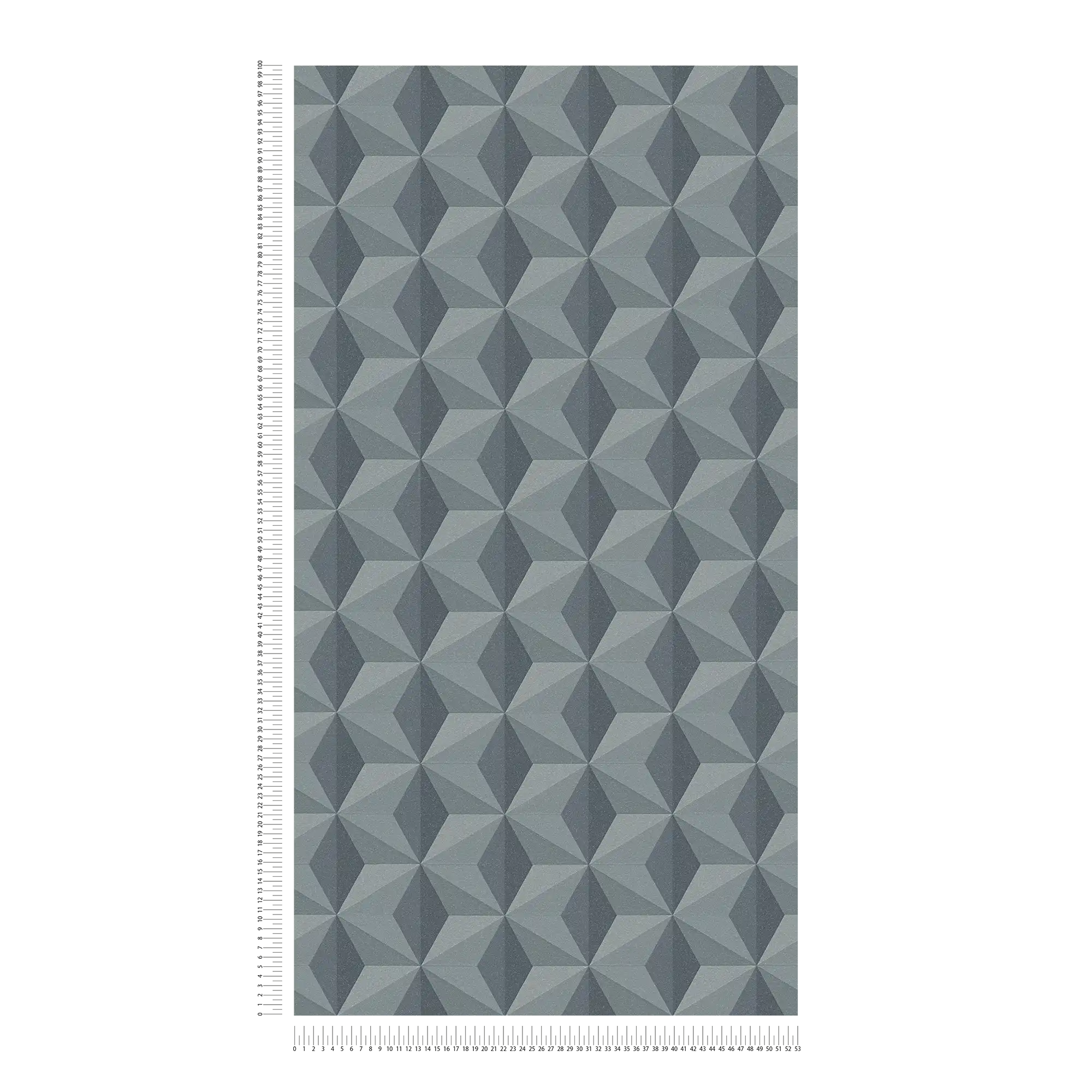             Carta da parati in tessuto non tessuto con effetto 3D e motivo geometrico - nero
        
