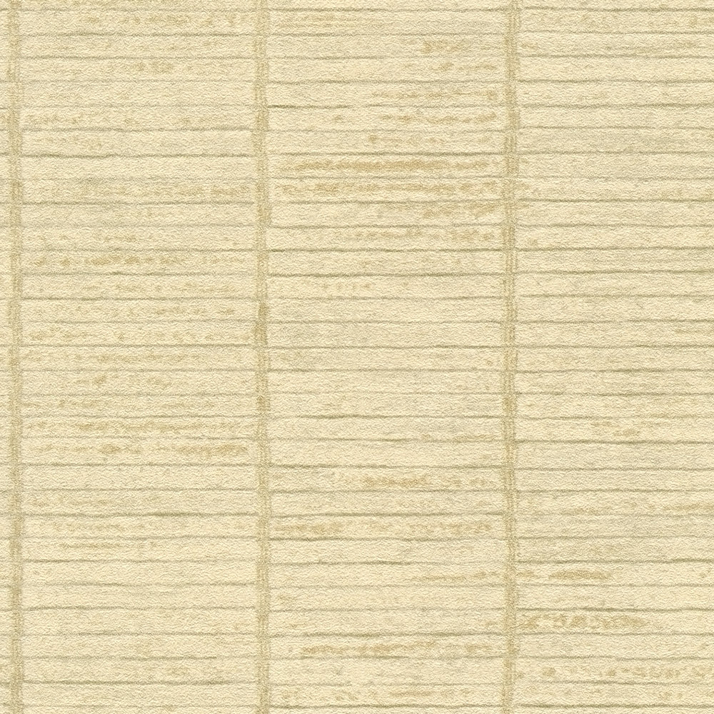             Non-woven wallpaper in the look of an Asian straw mat - beige
        