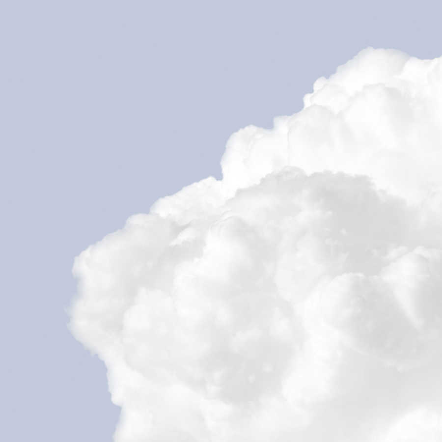 Digital behang met witte wolken in een helderblauwe lucht - Blauw, Wit
