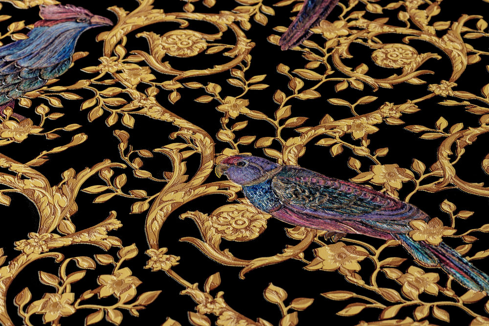             VERSACE Home Behang Paradise Birds & Gouden Accenten - Goud, Zwart, Geel
        