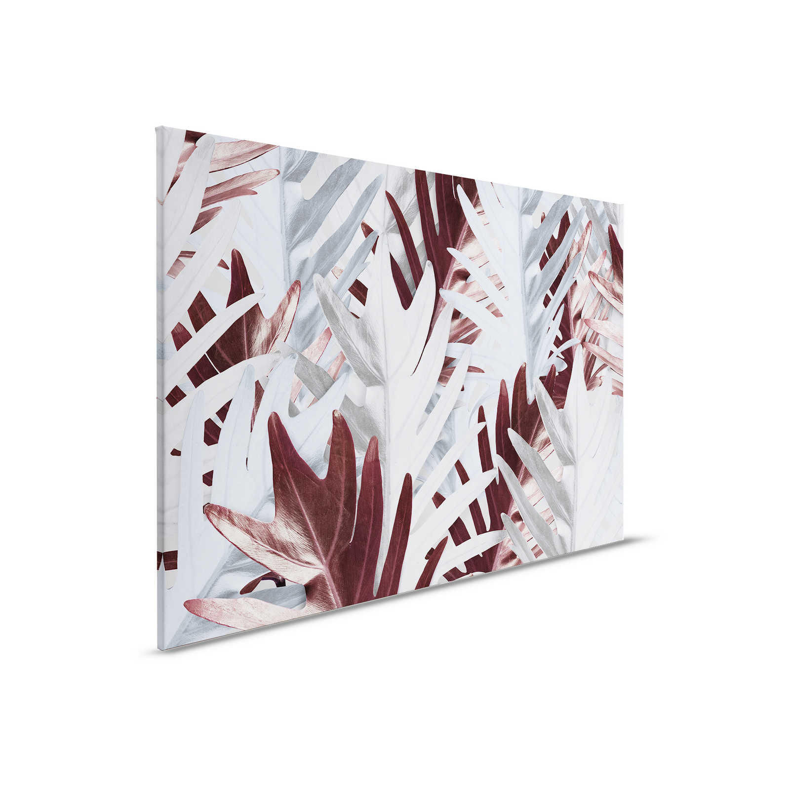         Canvas painting with jungle leaves in soft shades - 0.90 m x 0.60 m
    