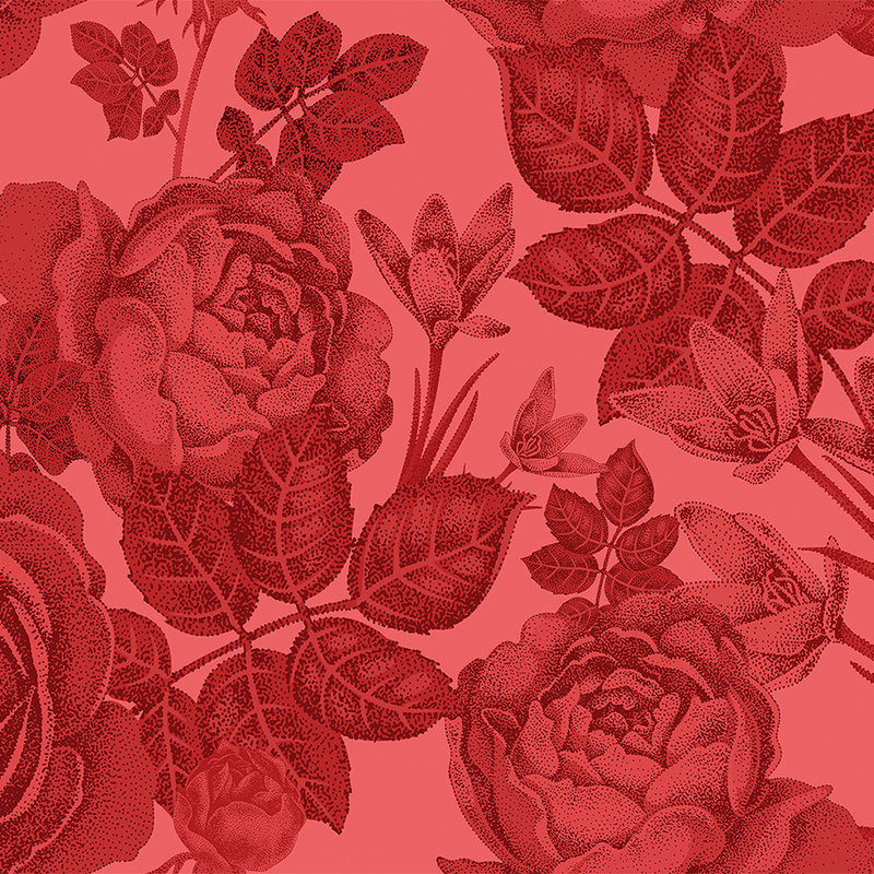         Floral mural roses on a bush - red
    