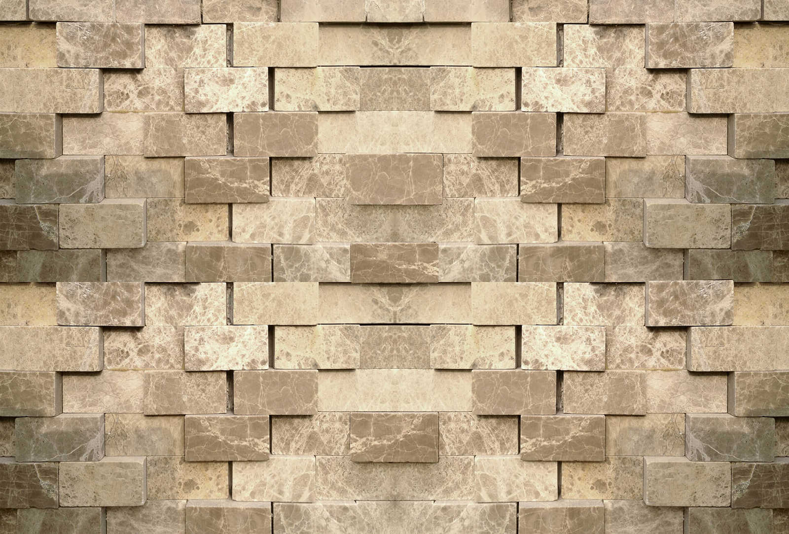         Photo wallpaper 3D stone look wall - grey, white
    