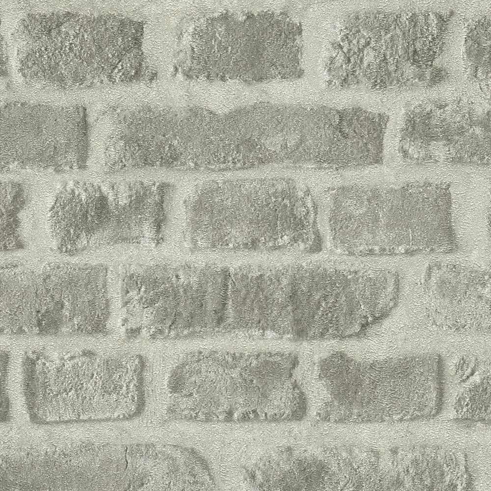             Dark grey stone look wallpaper brick masonry - grey
        