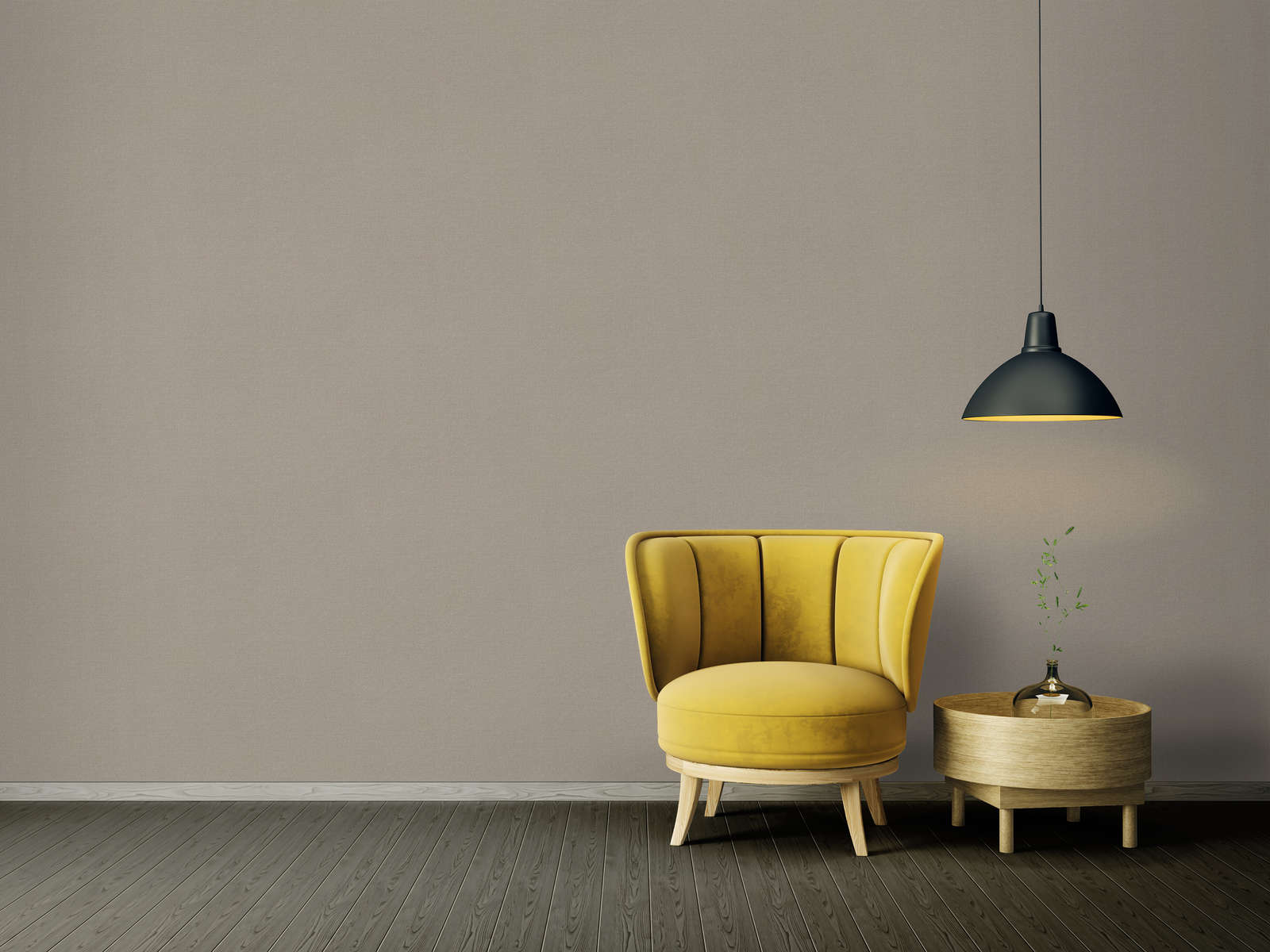             Linen look wallpaper with textured surface, plain - beige, grey
        