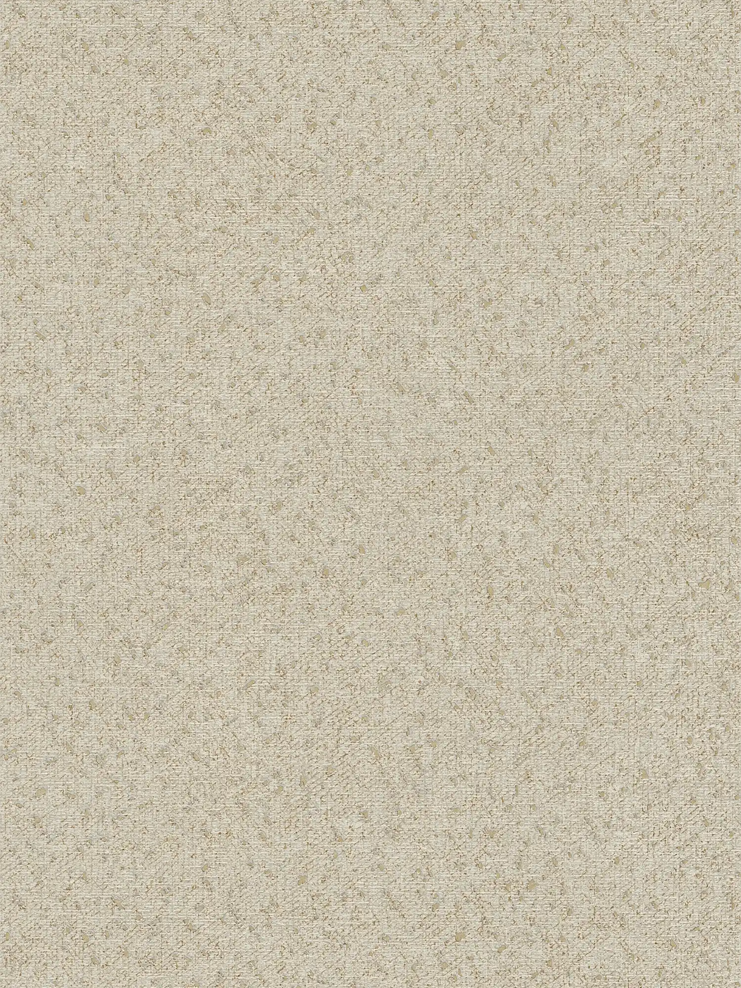 Wallpaper with textile structure and metallic accent - beige, grey
