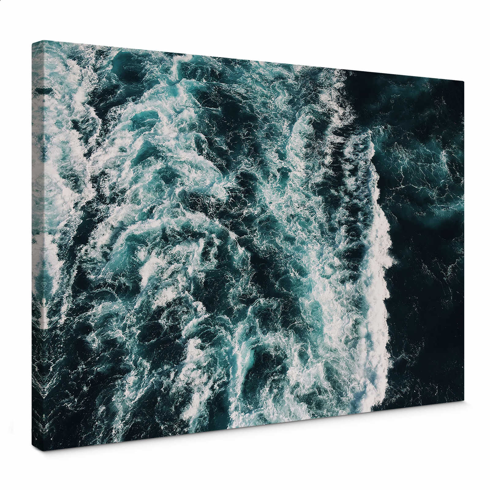         Blue sea canvas print with wave motif
    