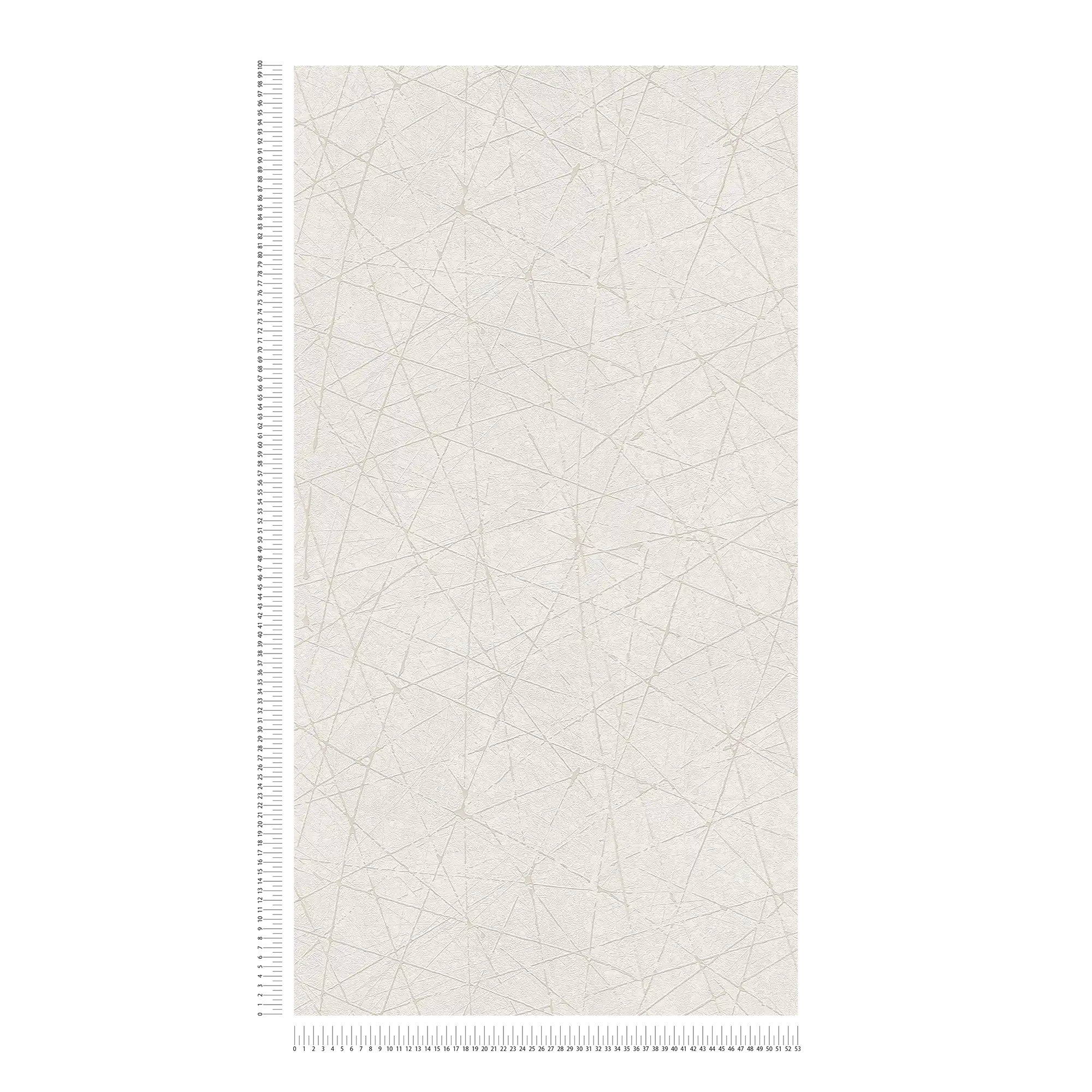             Vliesbehang met grafisch lijnenspel - wit, crème, zilver
        