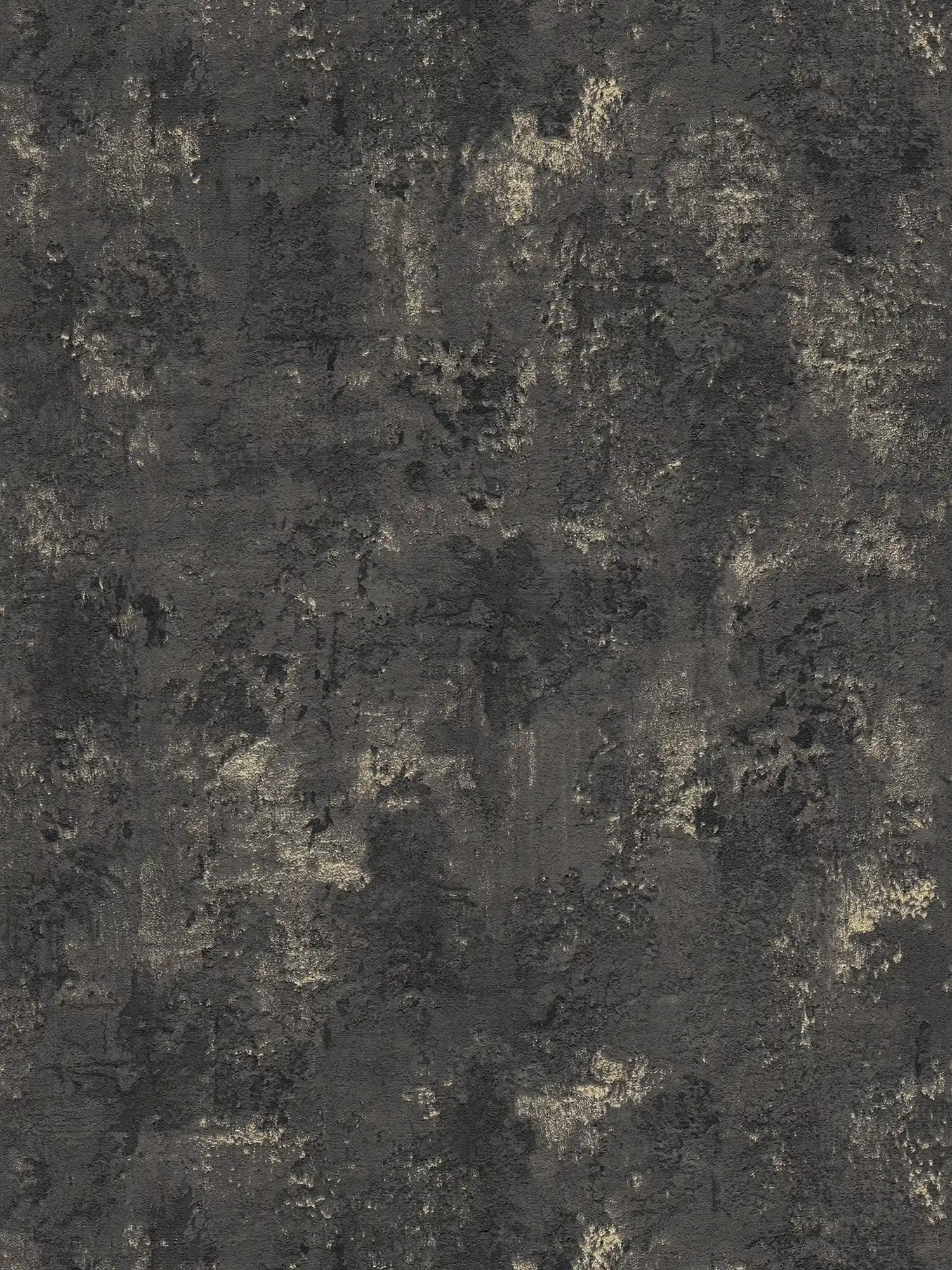 Black textured wallpaper with rustic concrete look
