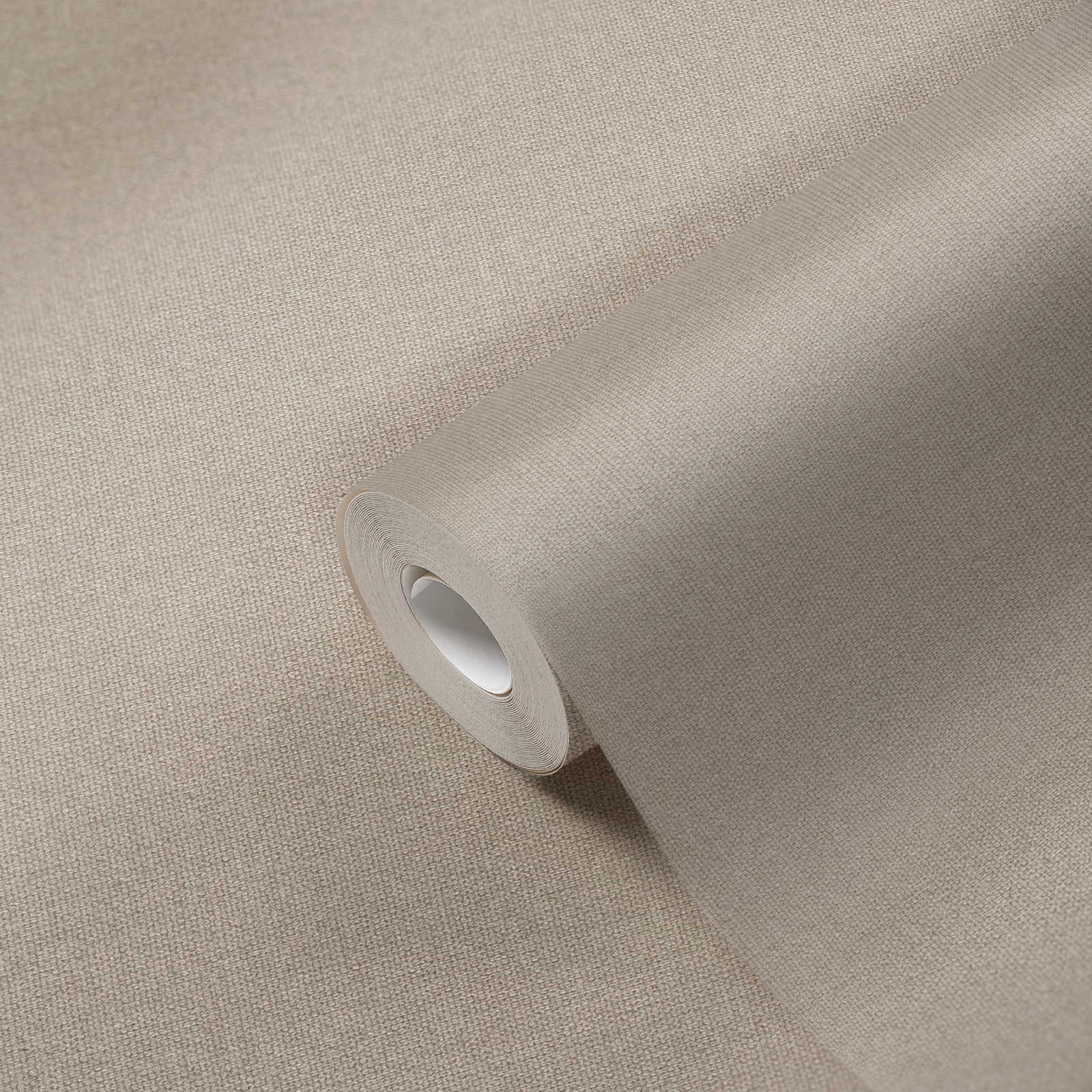             Papel pintado de aspecto de lino con superficie texturizada, liso - Beige, Gris
        