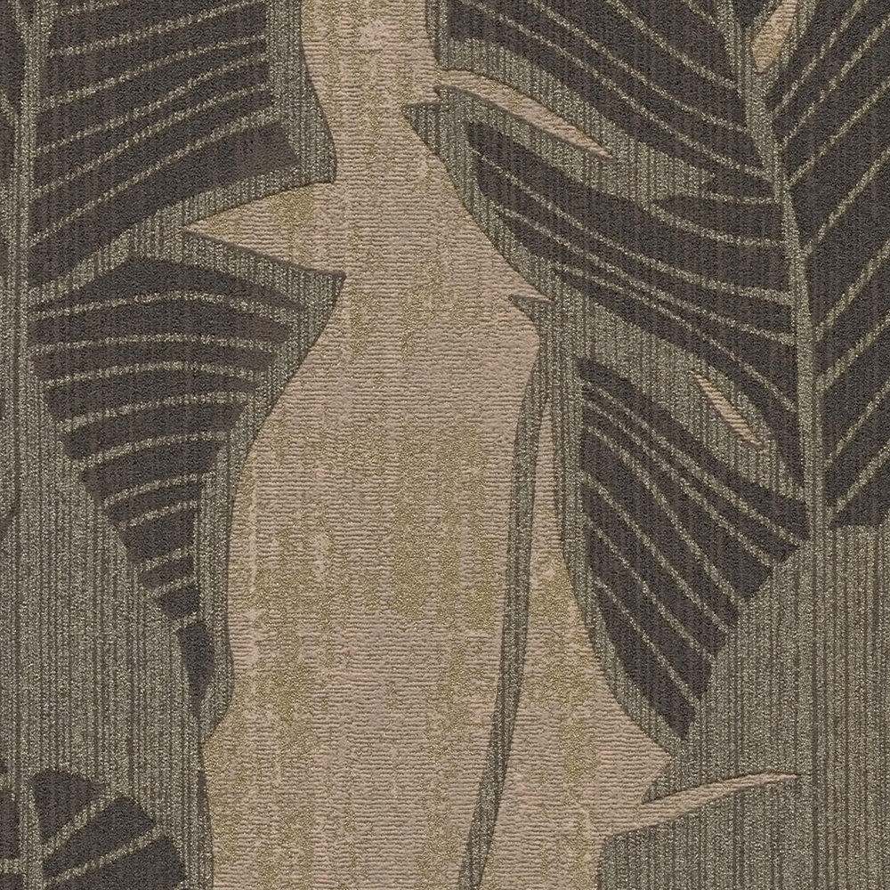             papier peint en papier au design floral de la jungle - rose, or, noir
        