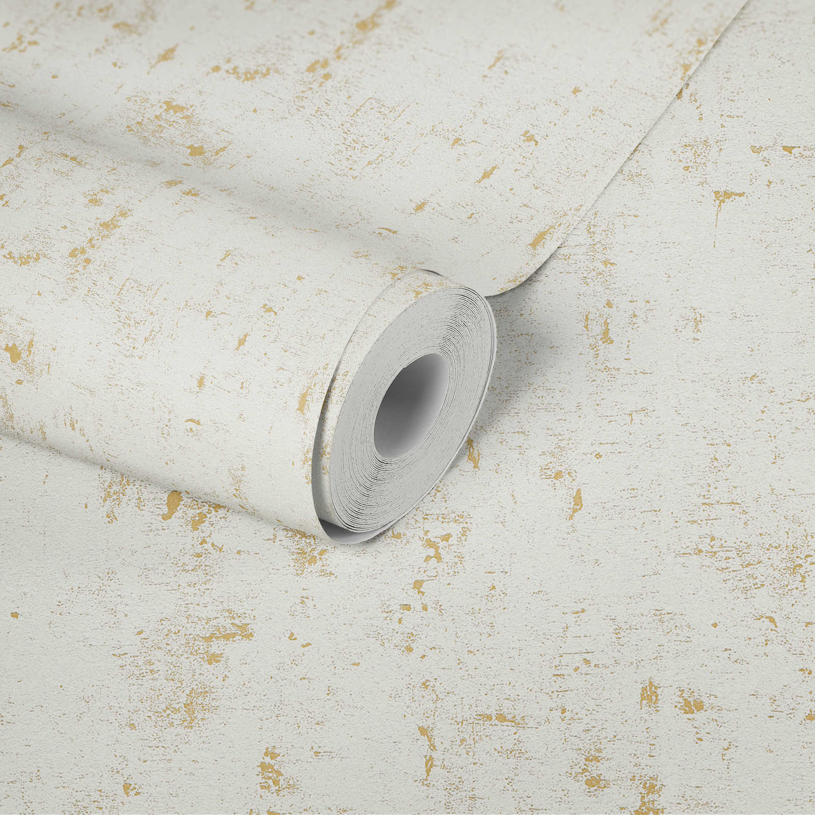             Used look wallpaper with metallic effect - cream, gold
        