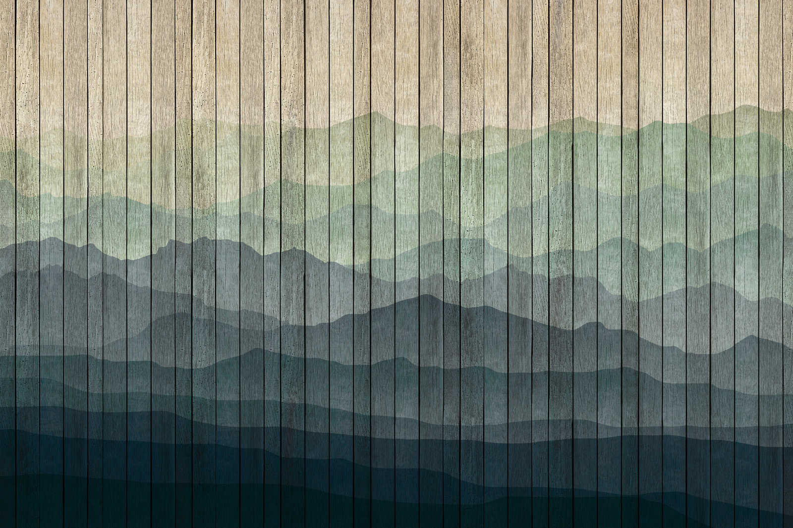             Mountains 1 - toile moderne paysage de montagne & aspect planche - 0,90 m x 0,60 m
        