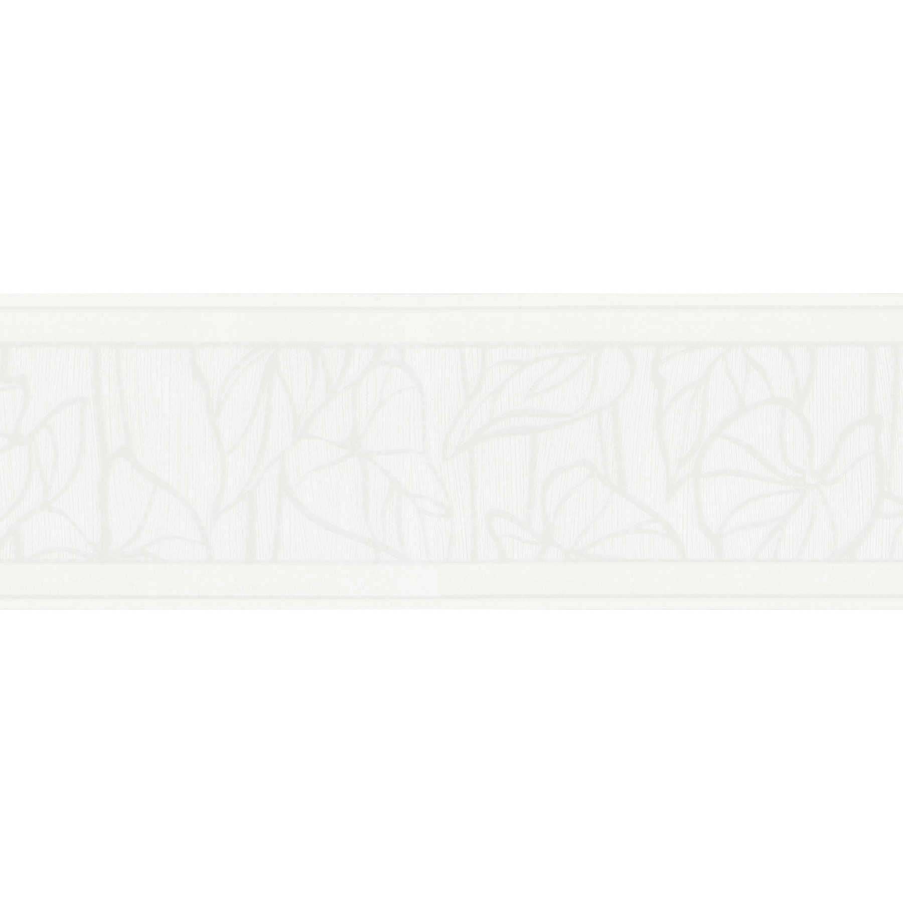         Cream white border with leaf motif and textured pattern - White
    