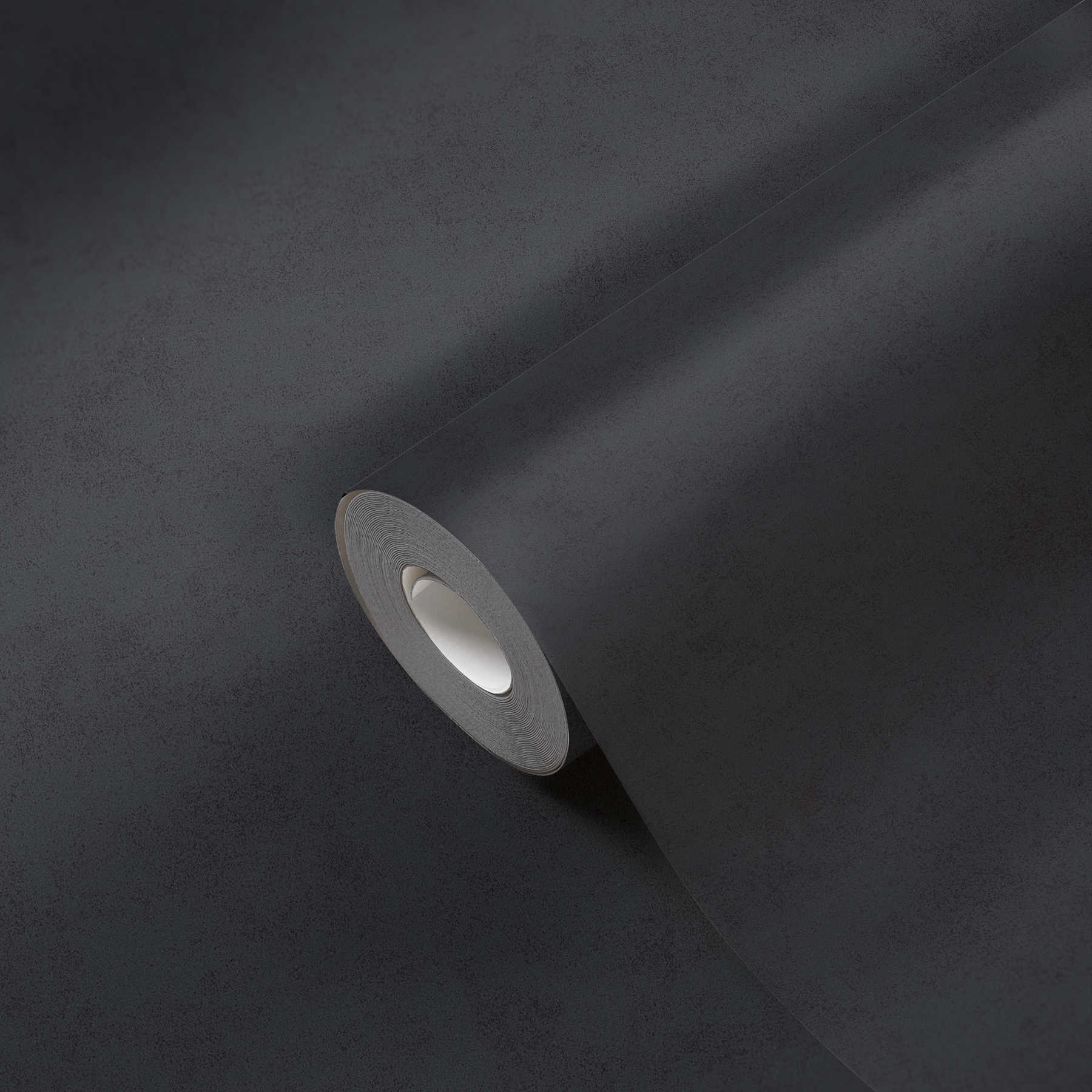             Plain non-woven wallpaper with mottled structure - black
        