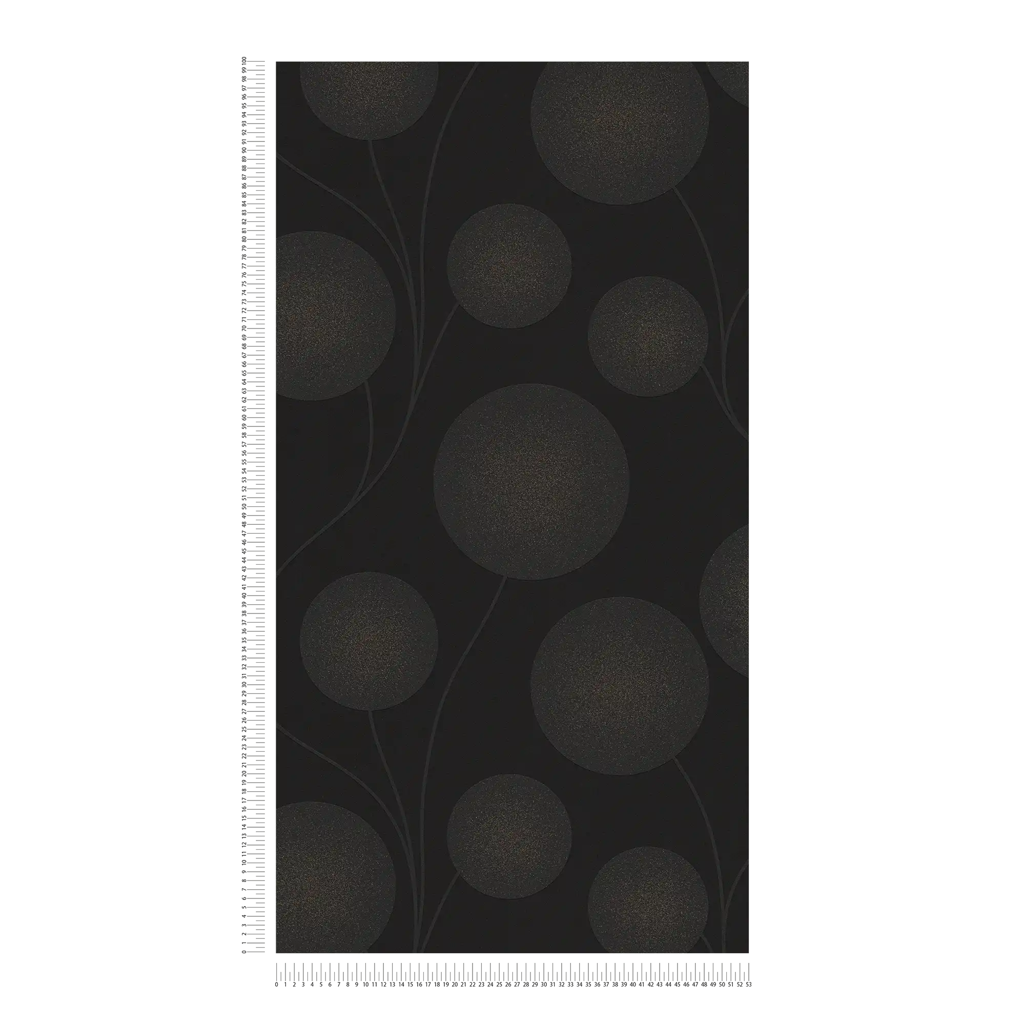            Behang met stippen design en structuur patroon - zwart, goud
        