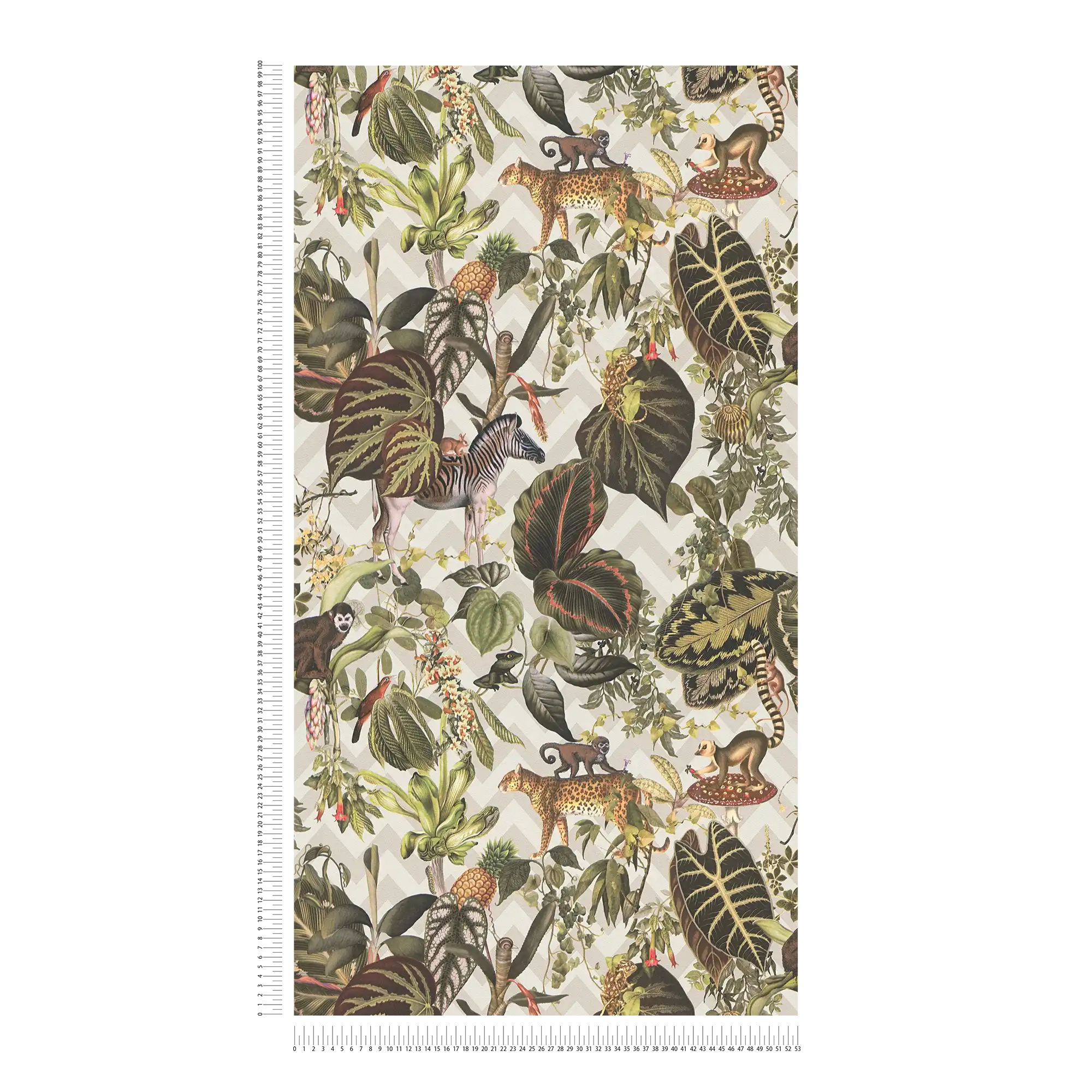             Papel pintado de diseño MICHALSKY hojas y animales de la selva - beige, multicolor
        