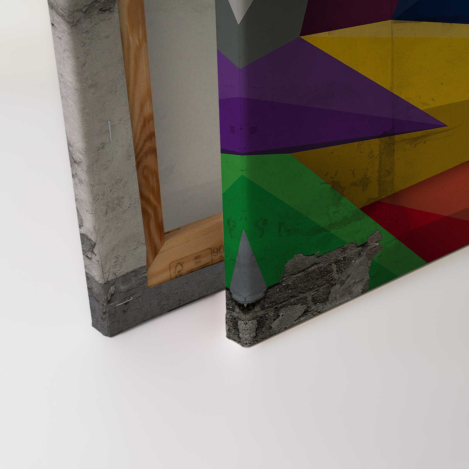             Pittura su tela effetto cemento con grafica - 0,90 m x 0,60 m
        