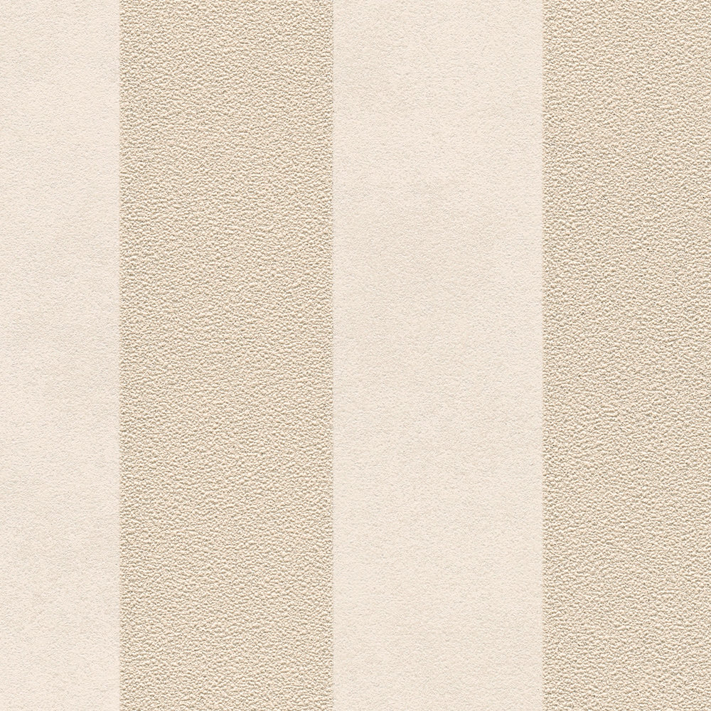             Papel pintado de rayas en bloque con patrón de color y estructura - beige, oro, crema
        
