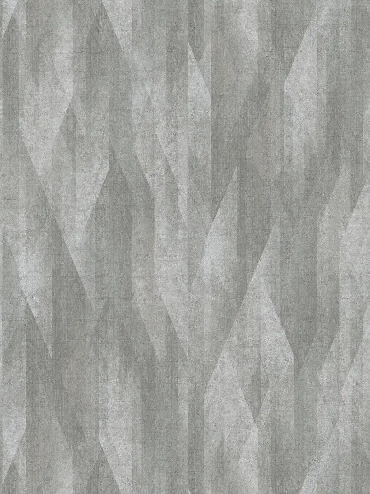 Non-woven wallpaper with graphic diamond design - grey
